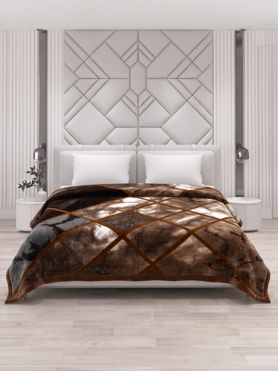Printed Double Bed 2 Ply 1150 GSM Blanket for Winter (Edenberg), Weight 6.1 kg