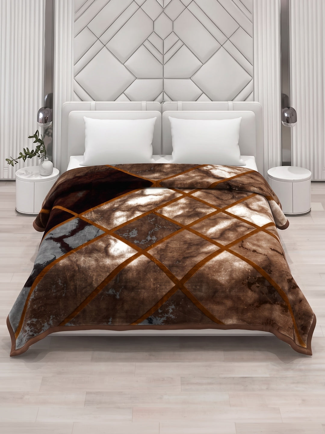 Printed Double Bed 2 Ply 1150 GSM Blanket for Winter (Edenberg), Weight 6.1 kg