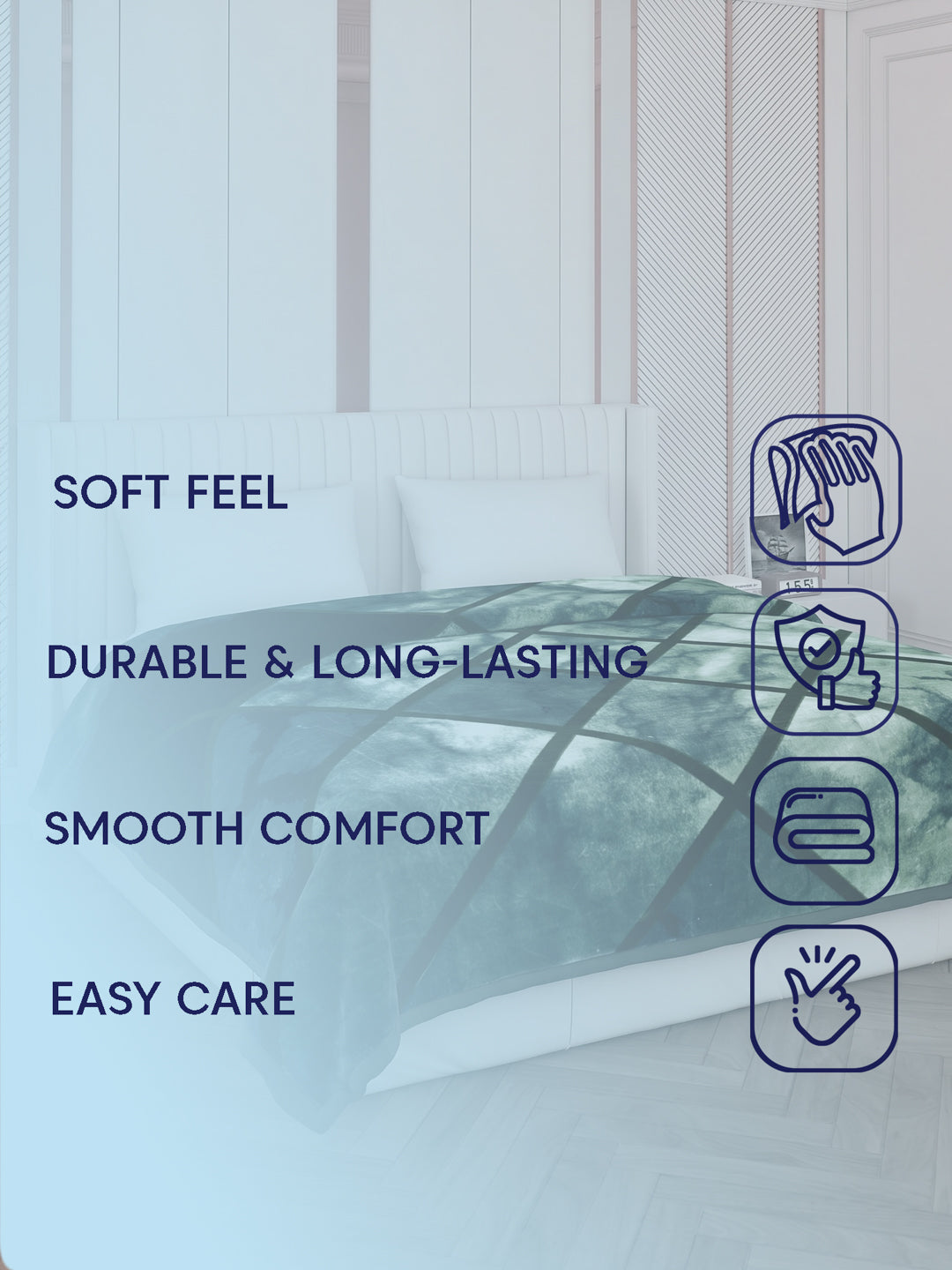 Printed Double Bed 2 Ply 1150 GSM Blanket for Winter (Edenberg), Weight 6.1 kg