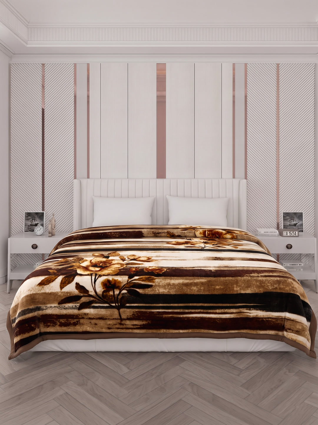 Printed Double Bed 2 Ply 1150 GSM Blanket for Winter (Edenberg), Weight 6.1 kg
