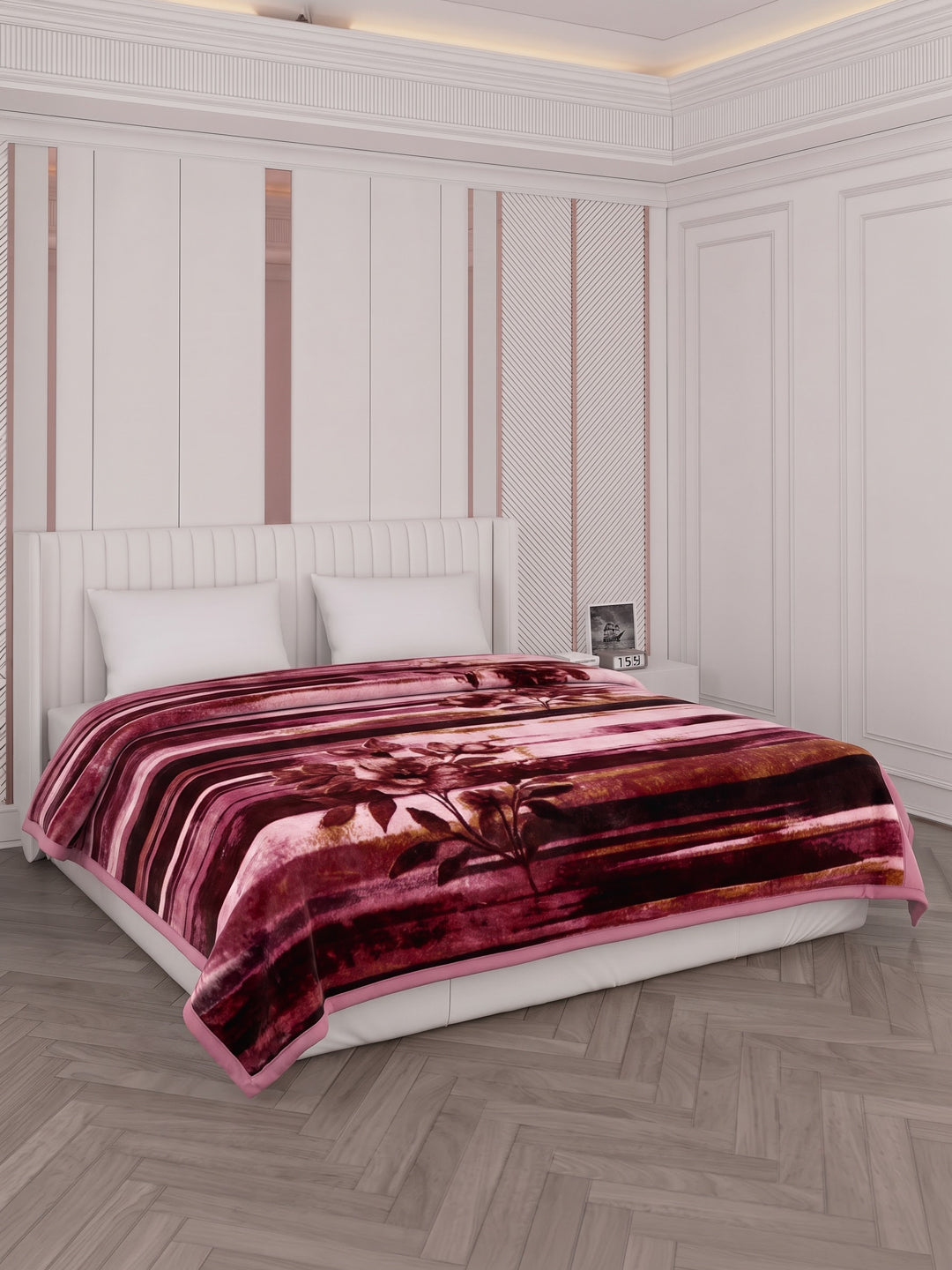 Printed Double Bed 2 Ply 1150 GSM Blanket for Winter (Edenberg), Weight 6.1 kg