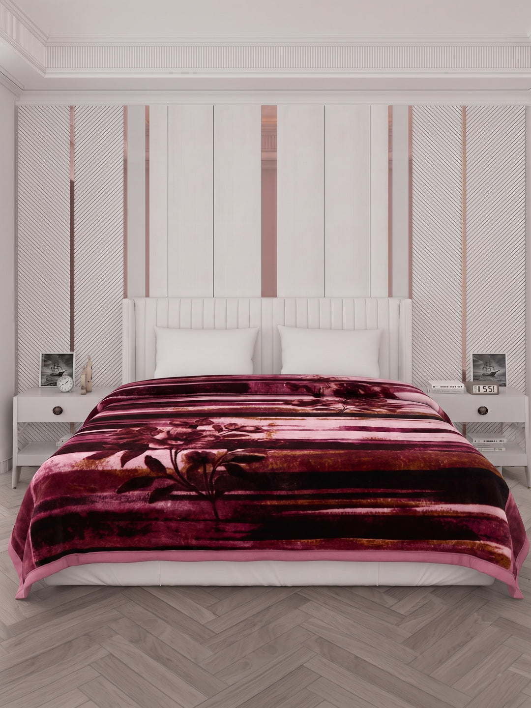 Printed Double Bed 2 Ply 1150 GSM Blanket for Winter (Edenberg), Weight 6.1 kg
