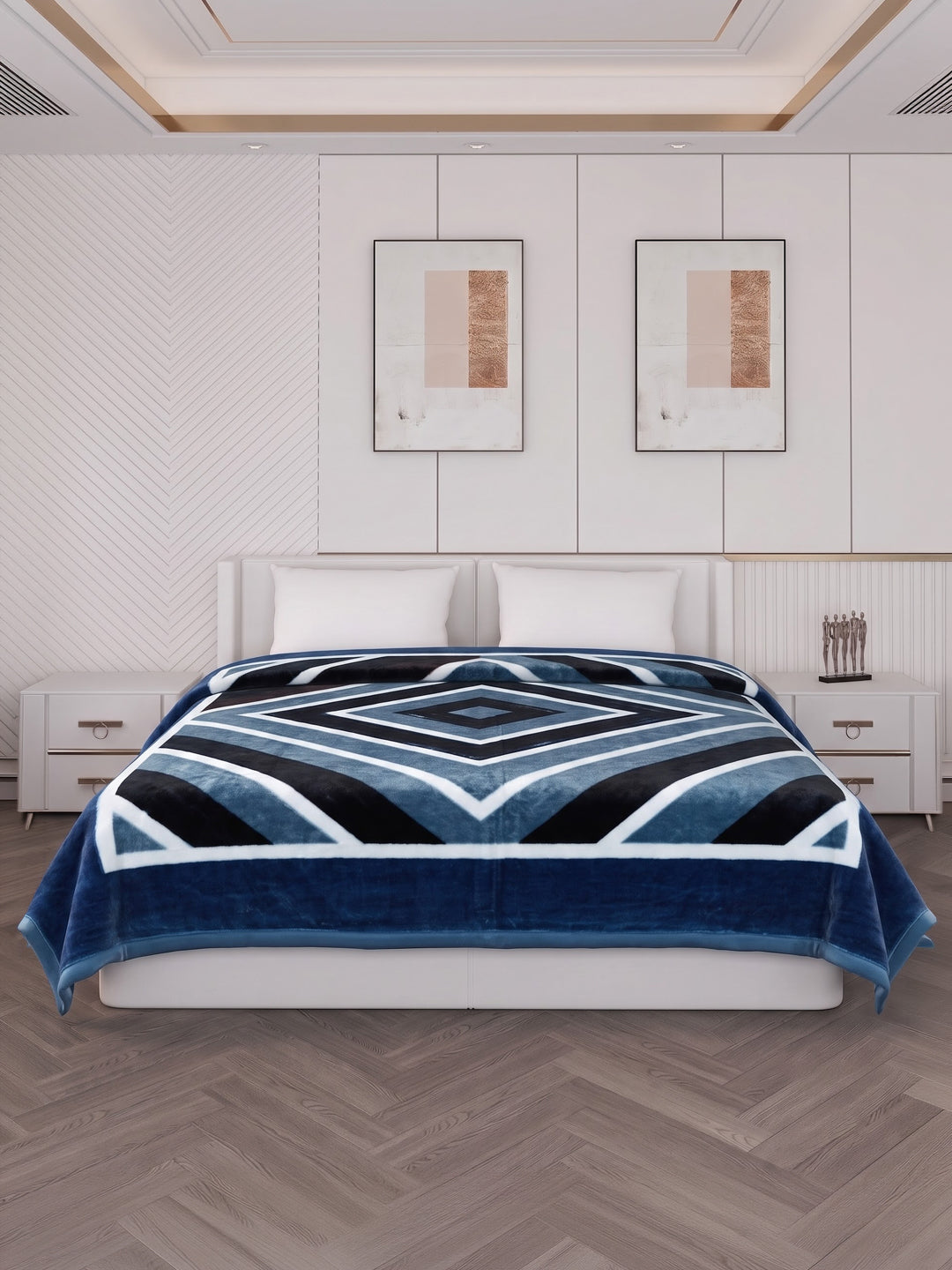 Printed Double Bed 2 Ply 1150 GSM Blanket for Winter (Edenberg), Weight 6.1 kg