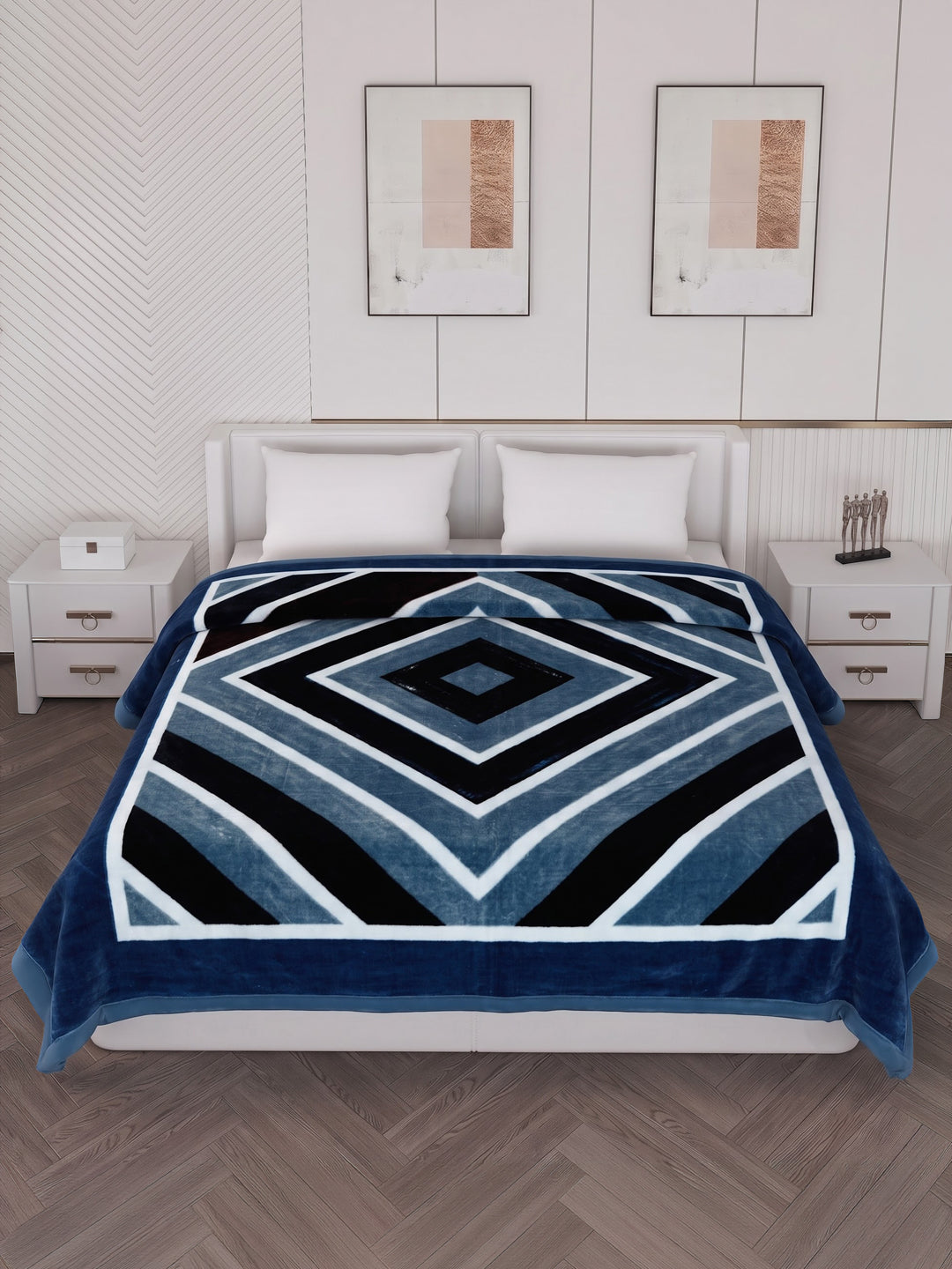 Printed Double Bed 2 Ply 1150 GSM Blanket for Winter (Edenberg), Weight 6.1 kg
