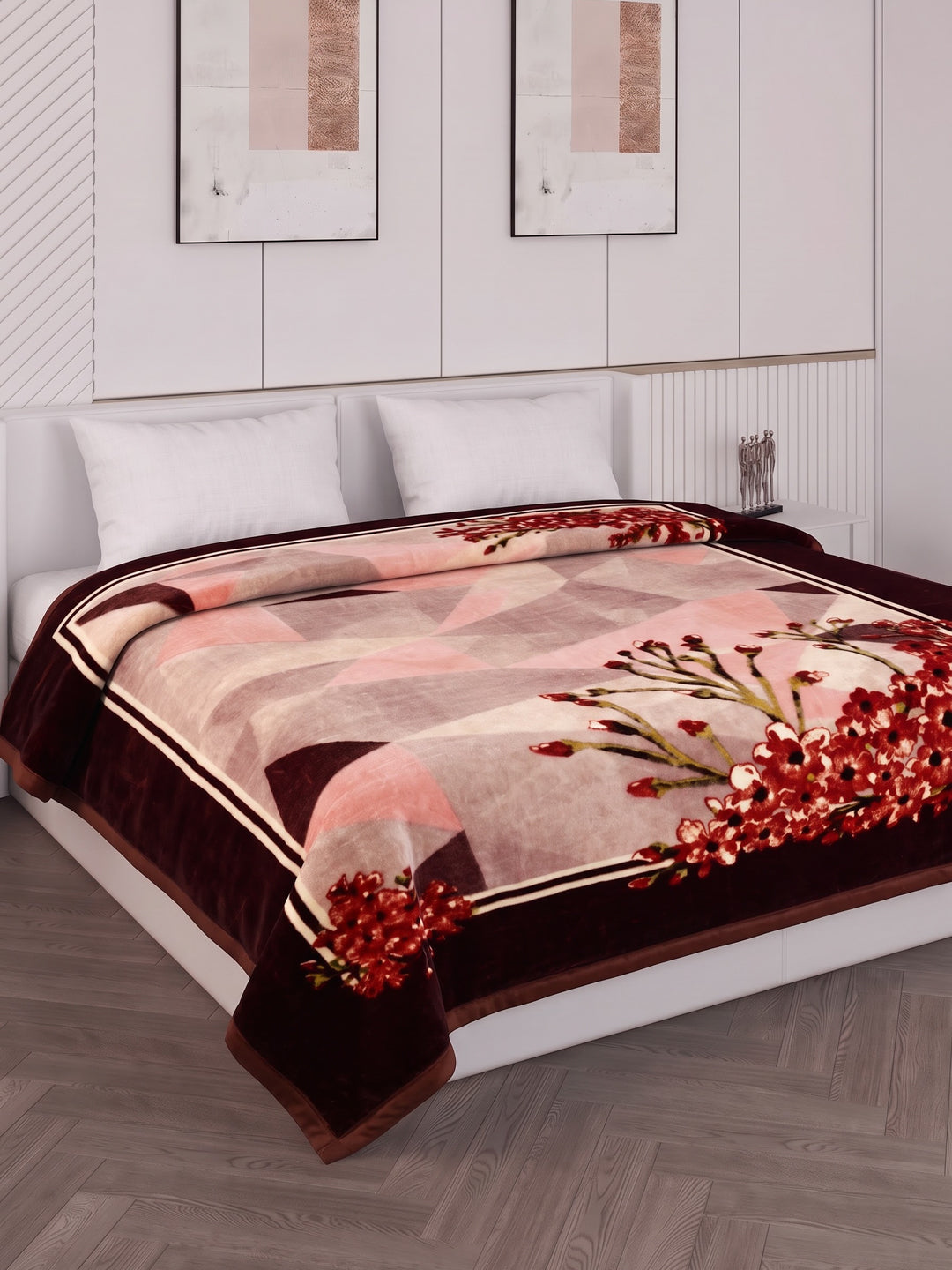 Printed Double Bed 2 Ply 1150 GSM Blanket for Winter (Edenberg), Weight 6.1 kg