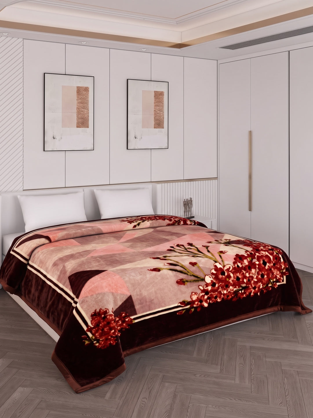 Printed Double Bed 2 Ply 1150 GSM Blanket for Winter (Edenberg), Weight 6.1 kg