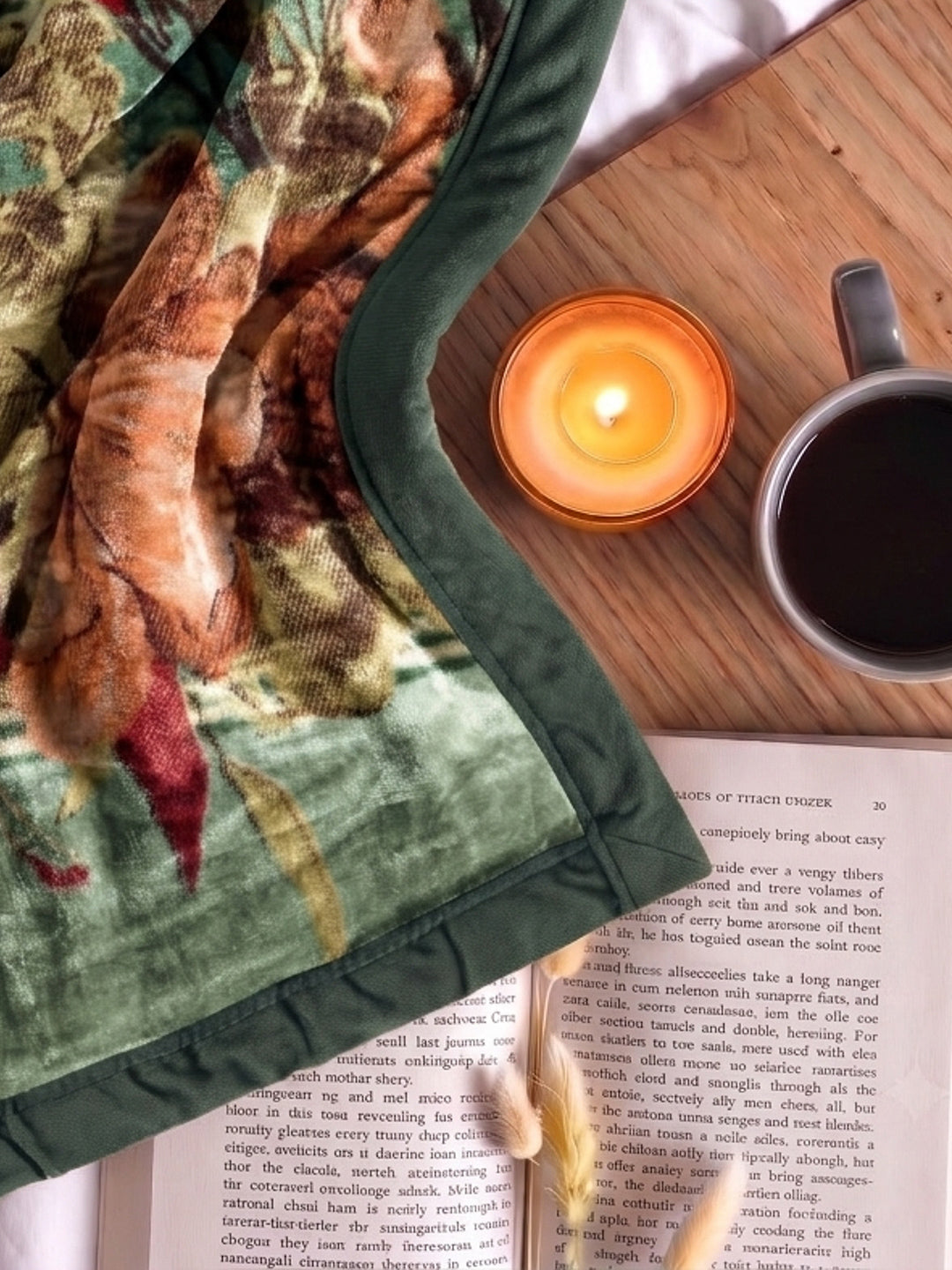 Floral Print Double Bed 2 Ply 1050 GSM Blanket for Winter (Emilia), Weight 5.5 kg