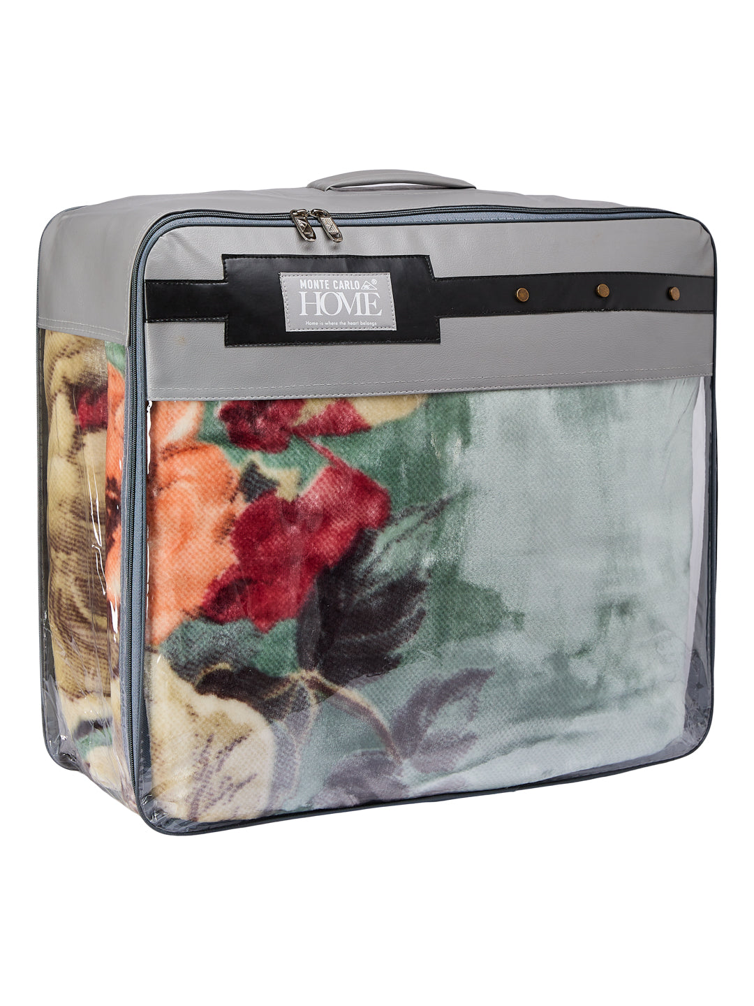 Floral Print Double Bed 2 Ply 1050 GSM Blanket for Winter (Emilia), Weight 5.5 kg