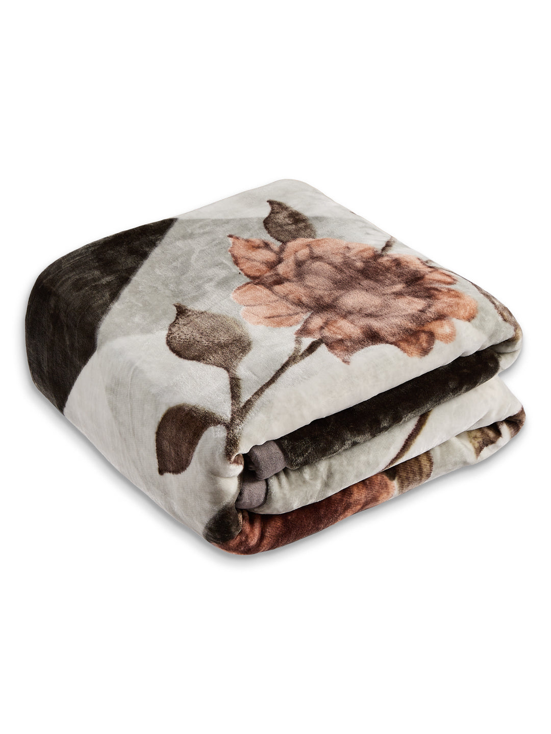 Floral Print Double Bed 2 Ply 1050 GSM Blanket for Winter (Emilia), Weight 5.5 kg