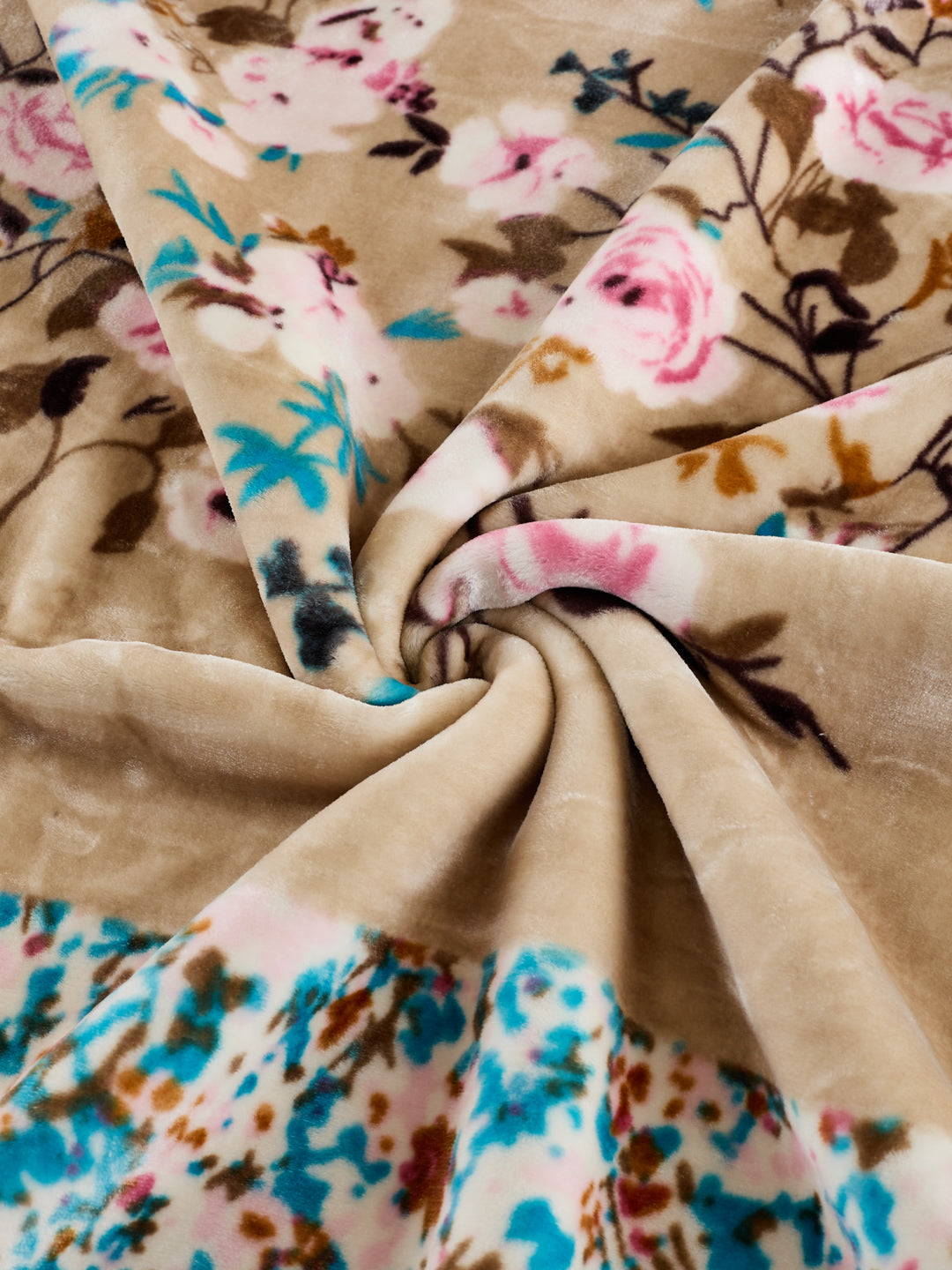 Floral Print Double Bed 2 Ply 1050 GSM Blanket for Winter (Emilia), Weight 5.5 kg