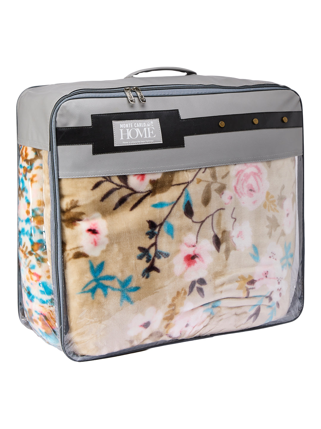 Floral Print Double Bed 2 Ply 1050 GSM Blanket for Winter (Emilia), Weight 5.5 kg