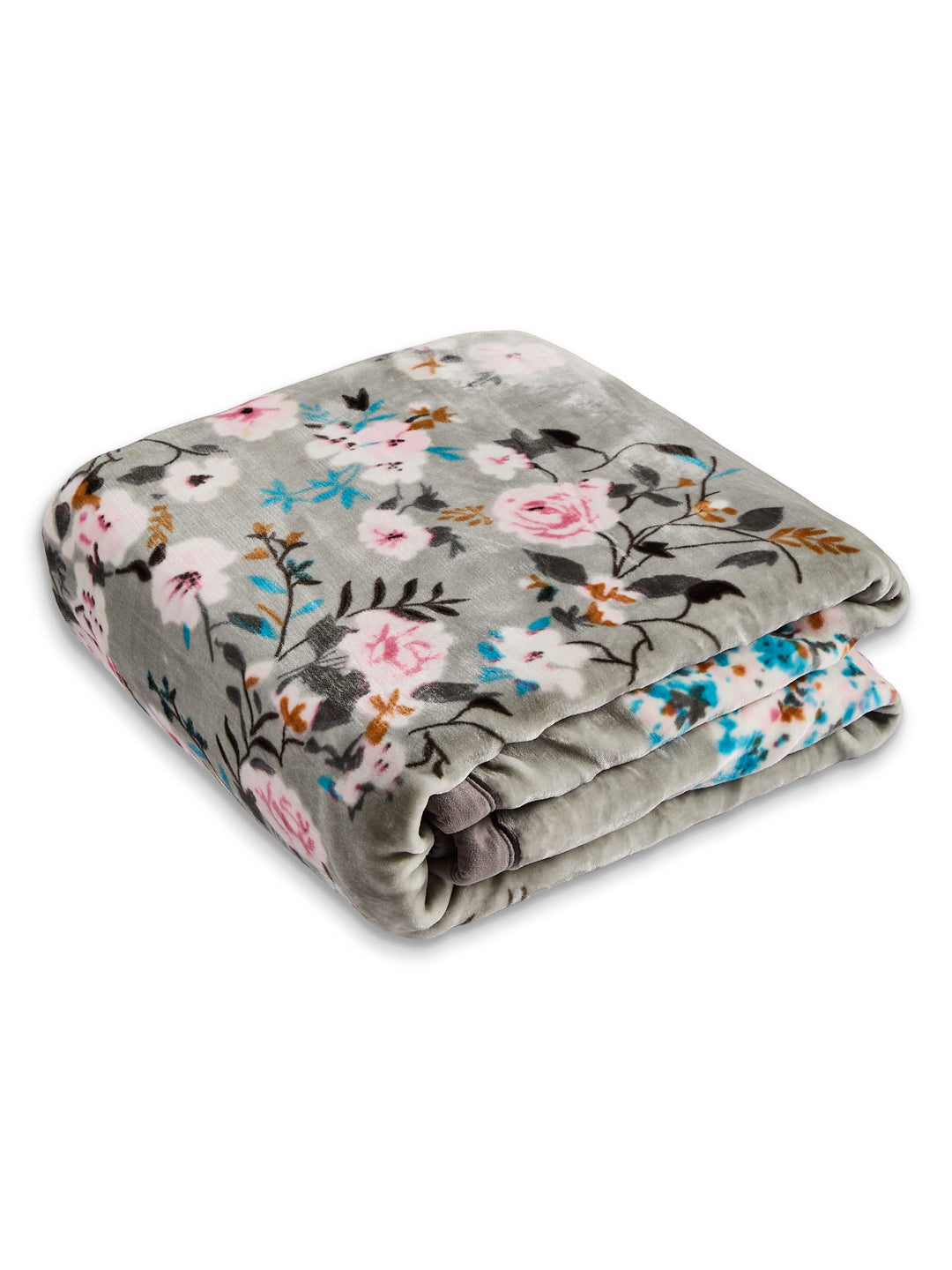 Floral Print Double Bed 2 Ply 1050 GSM Blanket for Winter (Emilia), Weight 5.5 kg
