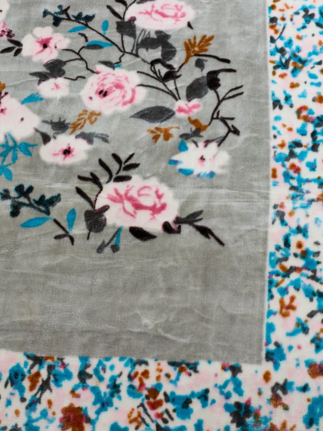 Floral Print Double Bed 2 Ply 1050 GSM Blanket for Winter (Emilia), Weight 5.5 kg