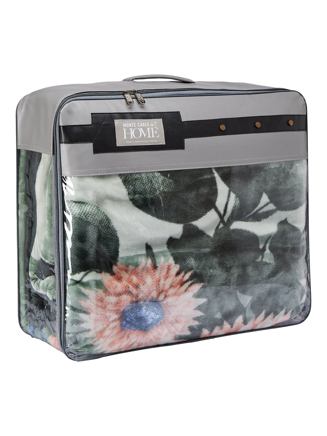 Floral Print Double Bed 2 Ply 1050 GSM Blanket for Winter (Emilia), Weight 5.5 kg