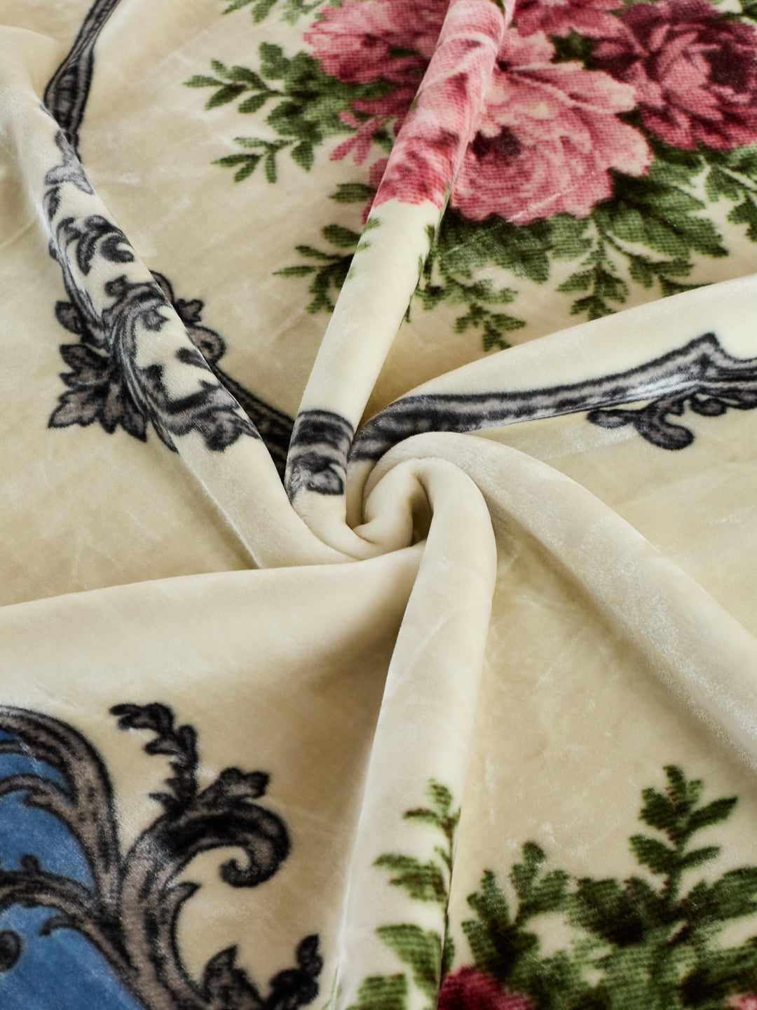 Floral Print Double Bed 2 Ply 1050 GSM Blanket for Winter (Emilia), Weight 5.5 kg