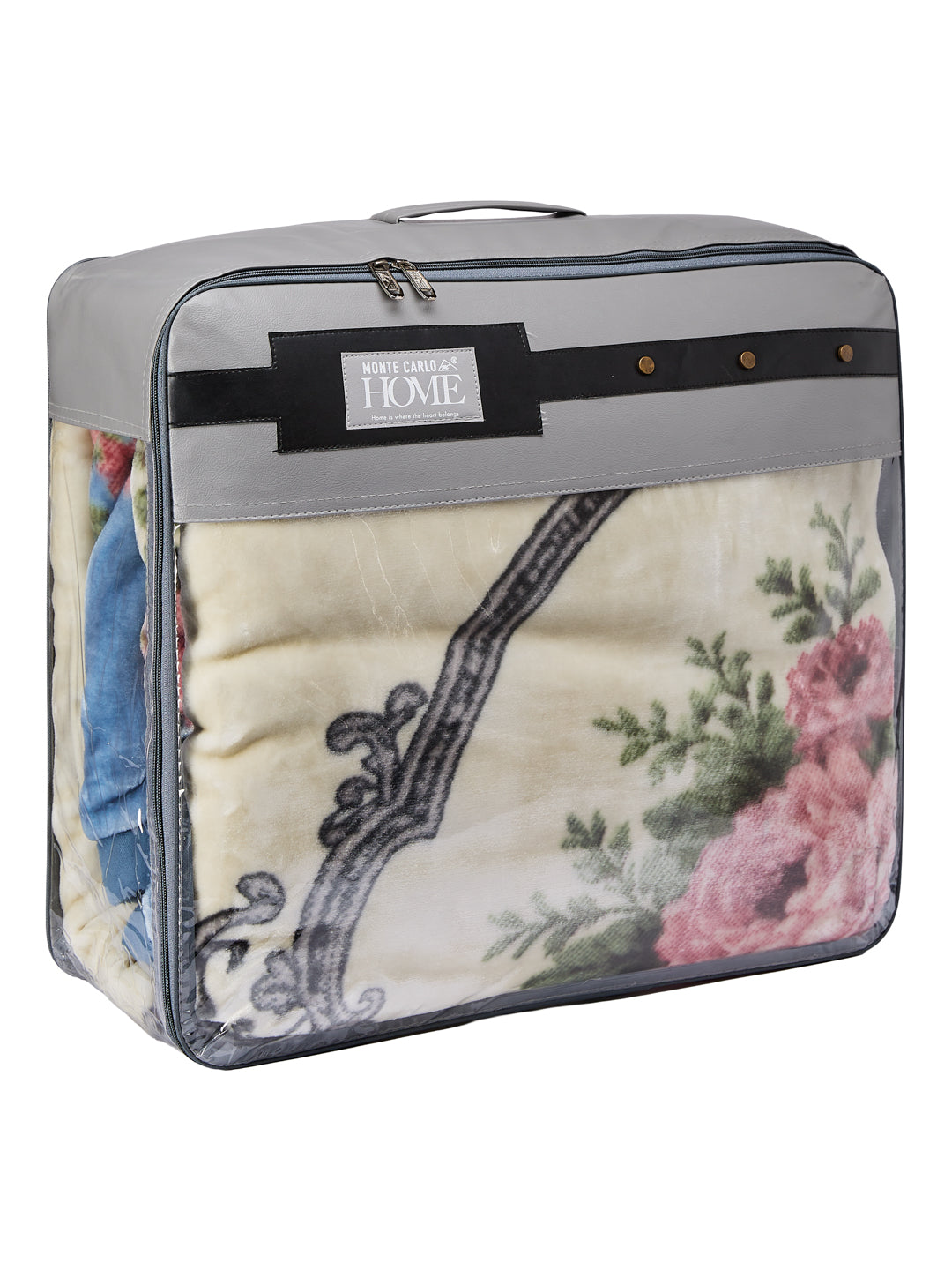 Floral Print Double Bed 2 Ply 1050 GSM Blanket for Winter (Emilia), Weight 5.5 kg