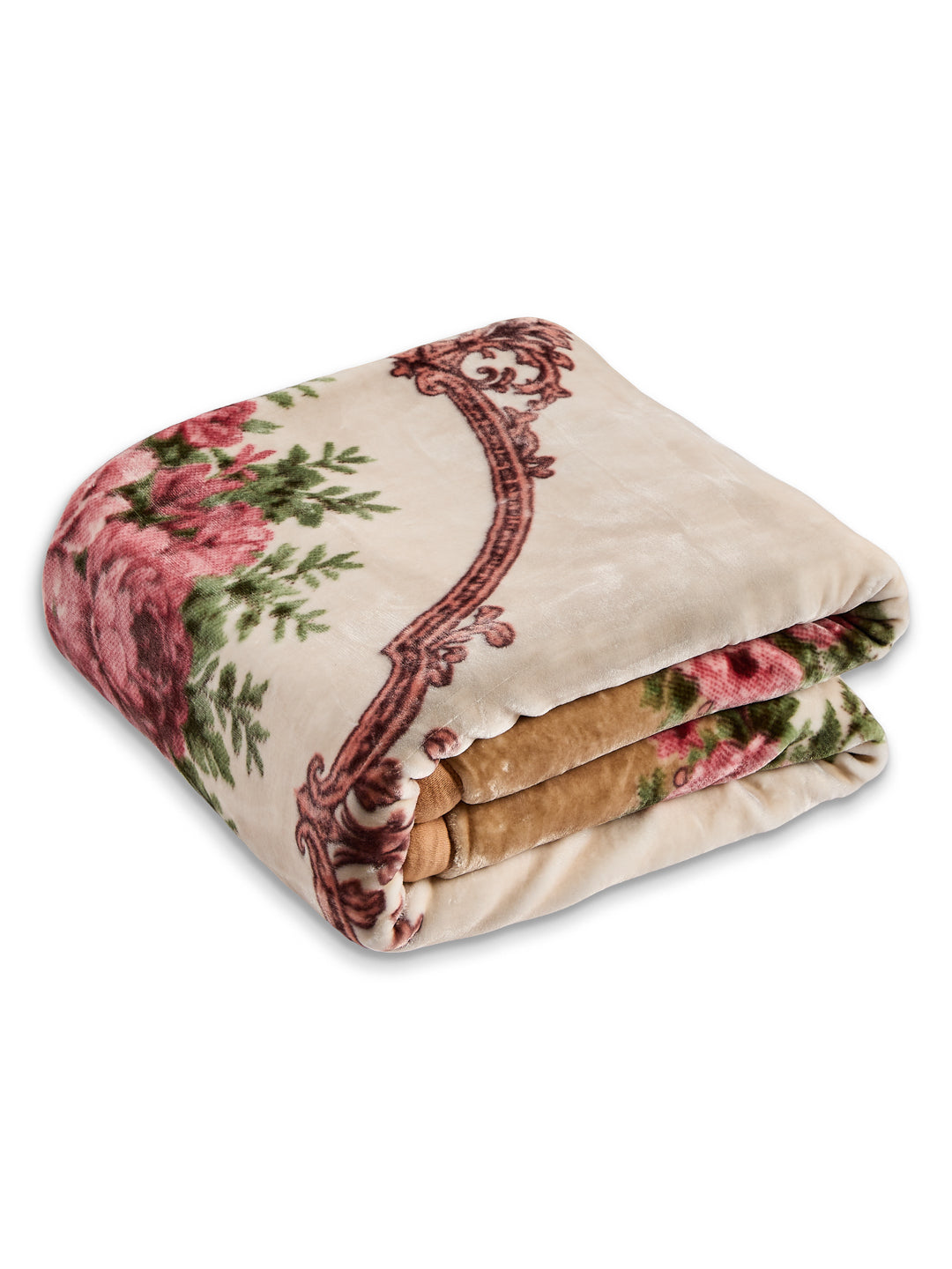 Floral Print Double Bed 2 Ply 1050 GSM Blanket for Winter (Emilia), Weight 5.5 kg