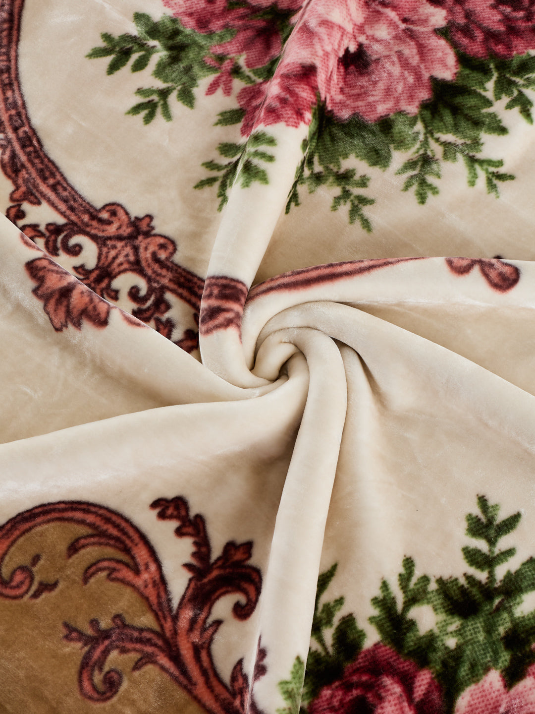 Floral Print Double Bed 2 Ply 1050 GSM Blanket for Winter (Emilia), Weight 5.5 kg