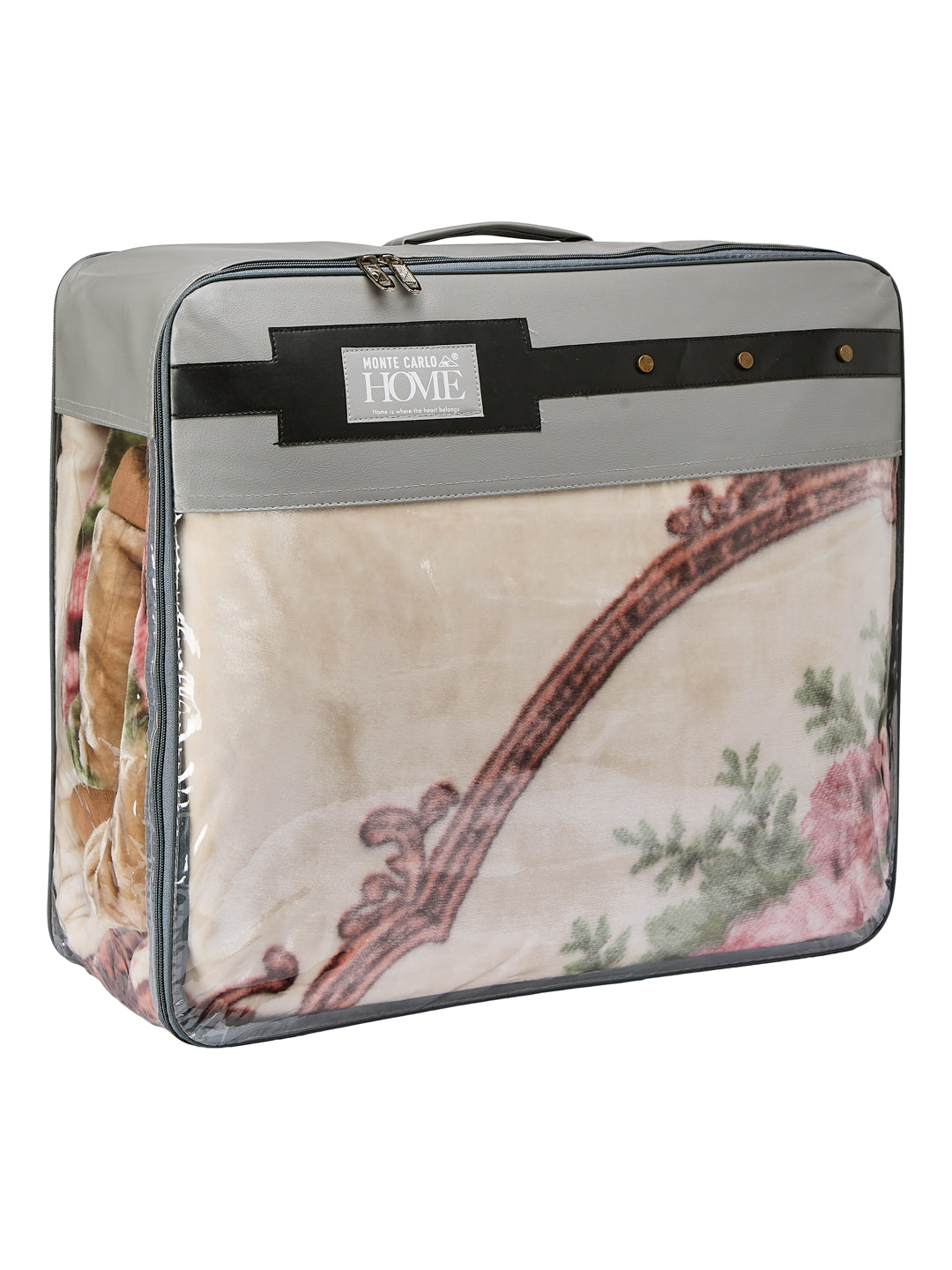 Floral Print Double Bed 2 Ply 1050 GSM Blanket for Winter (Emilia), Weight 5.5 kg