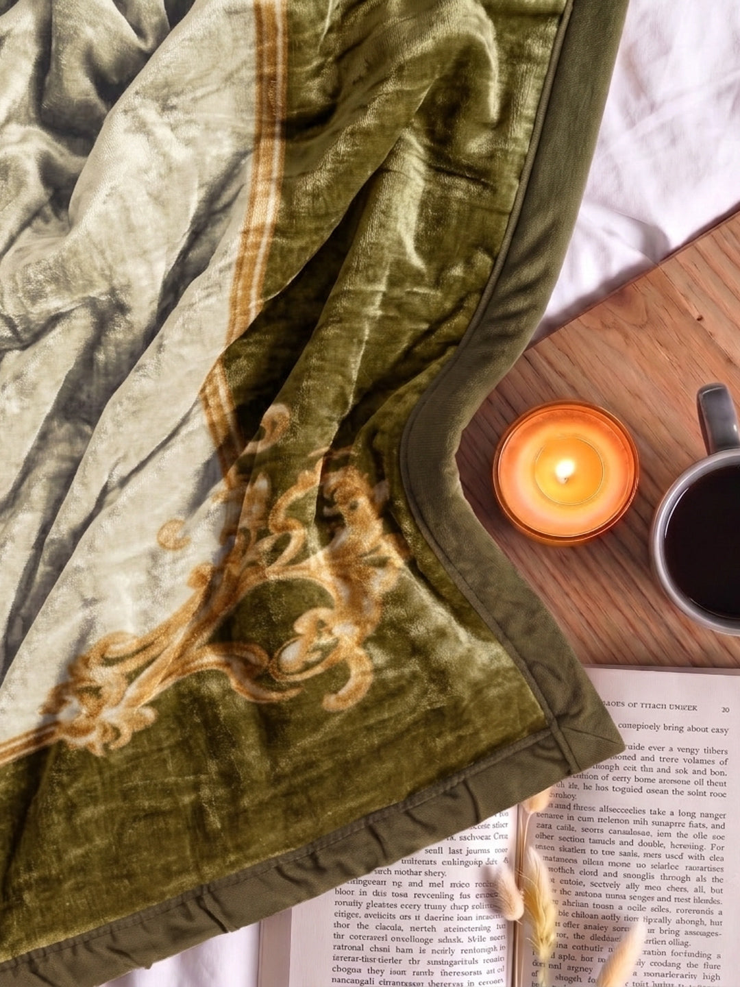 Floral Print Double Bed 2 Ply 1050 GSM Blanket for Winter (Emilia), Weight 5.5 kg