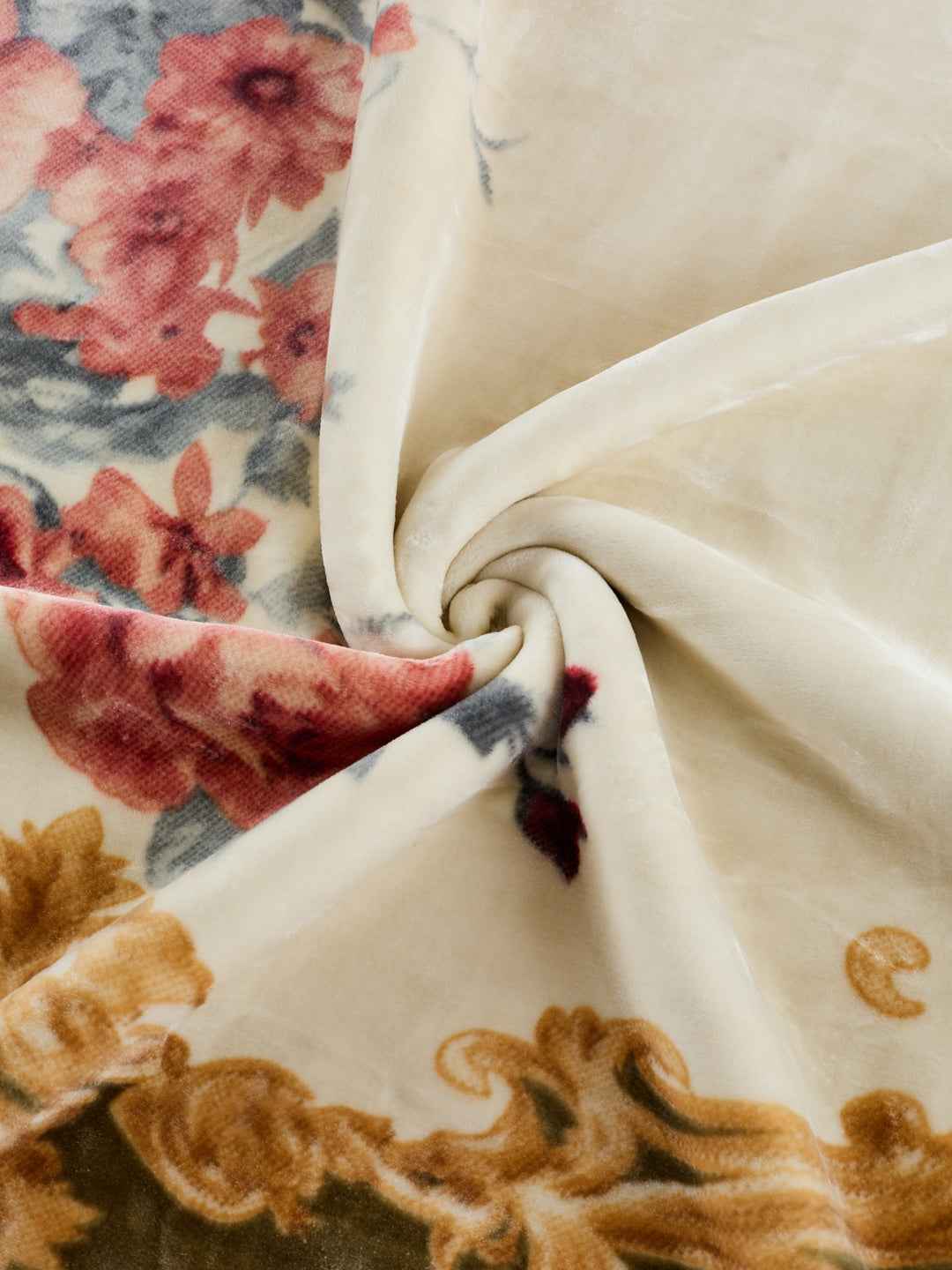 Floral Print Double Bed 2 Ply 1050 GSM Blanket for Winter (Emilia), Weight 5.5 kg