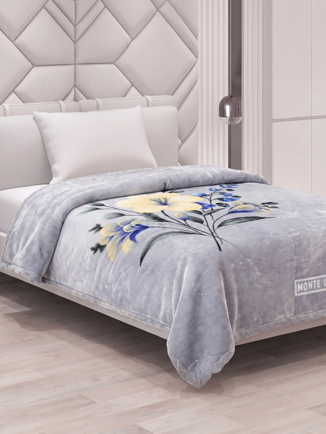 Floral Print Double Bed 2 Ply 850 GSM Blanket for Winter (Galaxy), Weight 3 kg