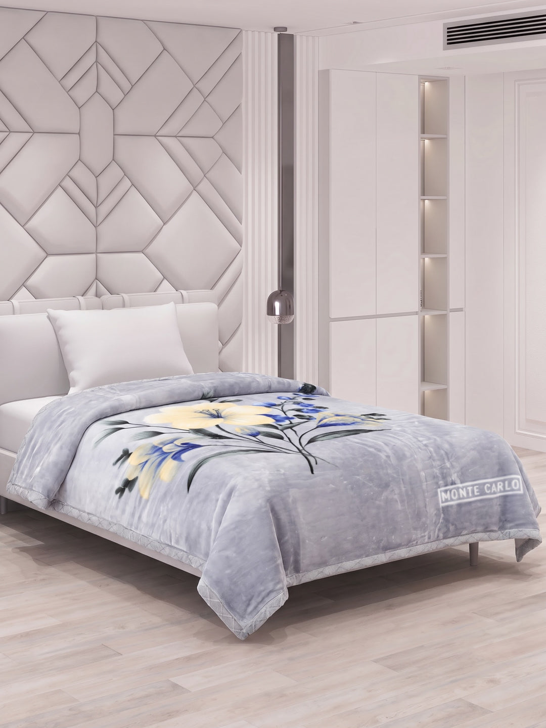 Floral Print Double Bed 2 Ply 850 GSM Blanket for Winter (Galaxy), Weight 3 kg