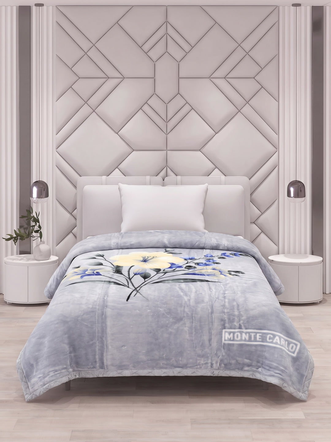 Floral Print Double Bed 2 Ply 850 GSM Blanket for Winter (Galaxy), Weight 3 kg