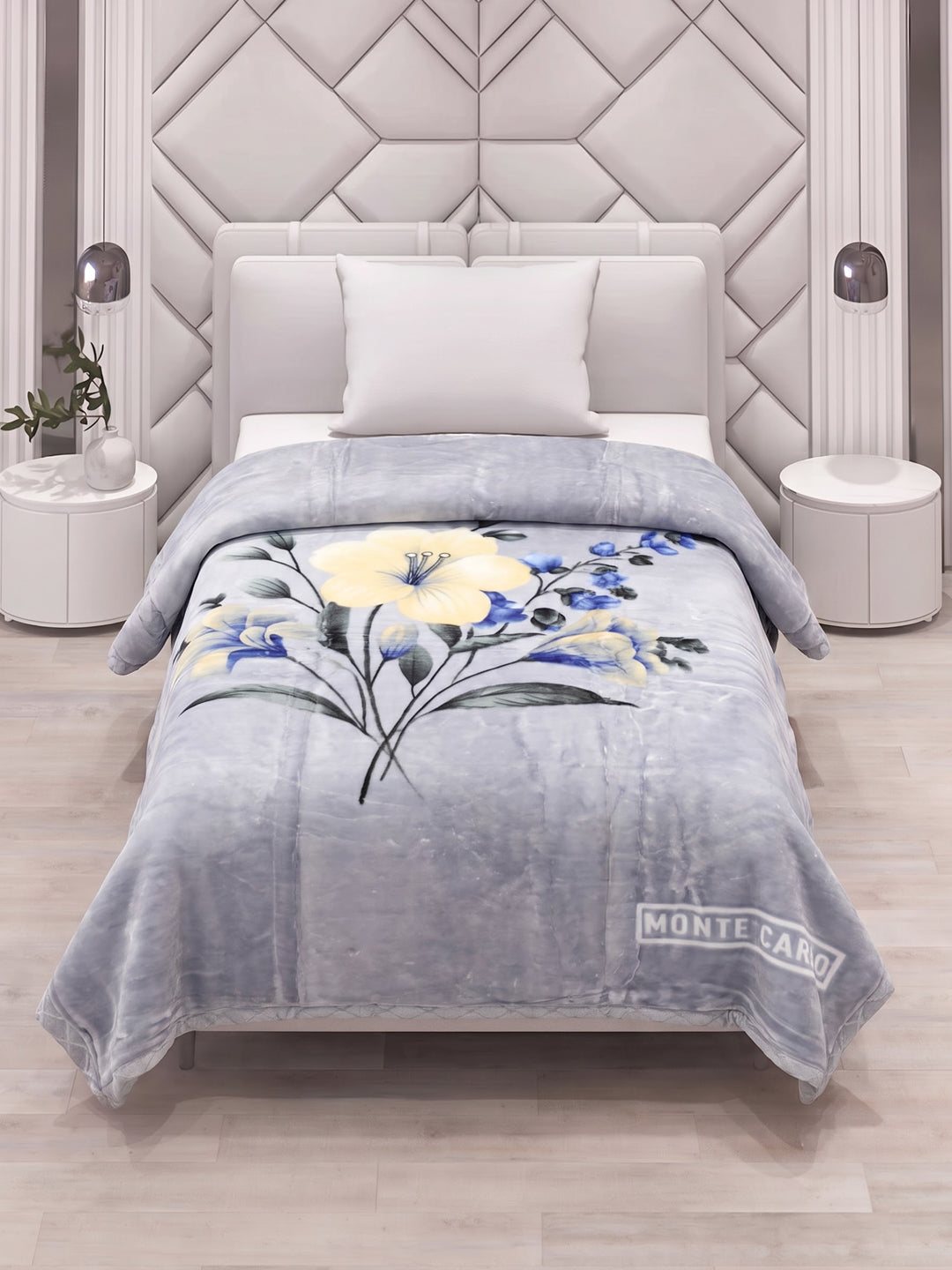 Floral Print Double Bed 2 Ply 850 GSM Blanket for Winter (Galaxy), Weight 3 kg