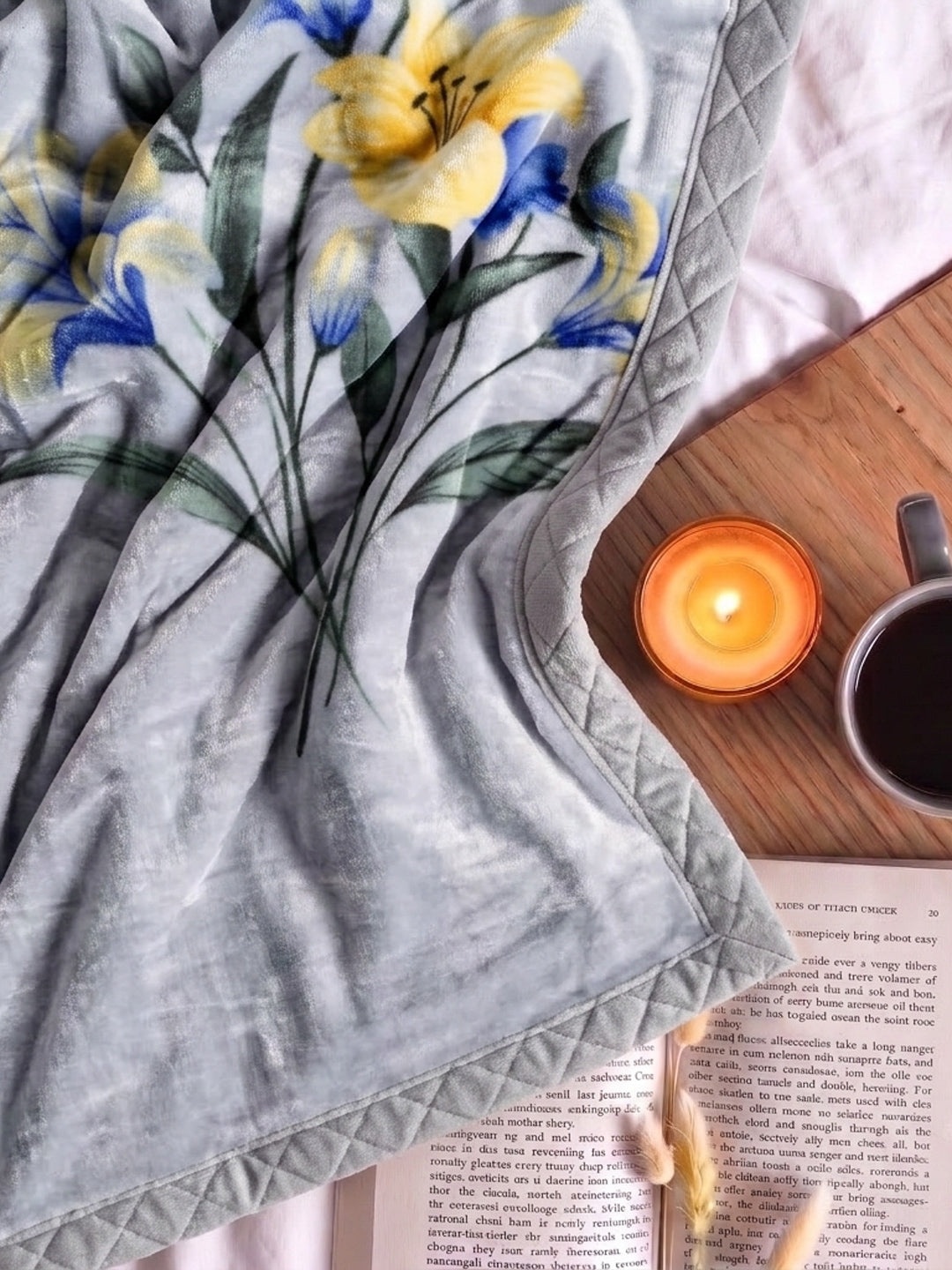 Floral Print Double Bed 2 Ply 850 GSM Blanket for Winter (Galaxy), Weight 3 kg