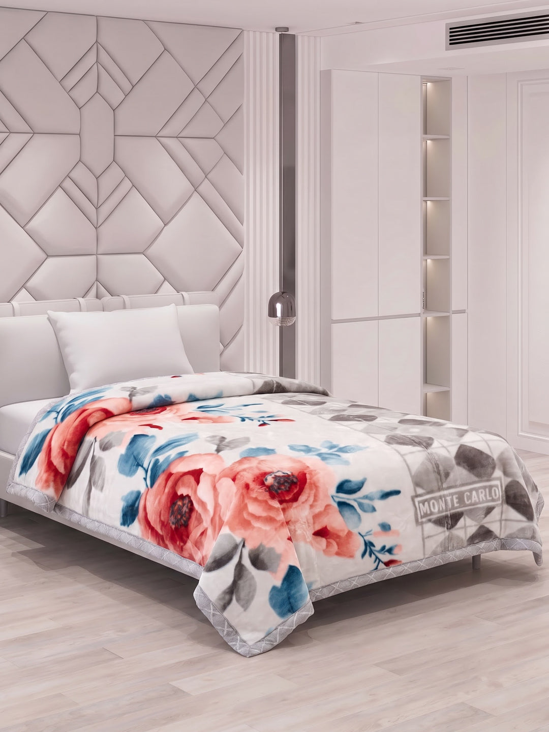 Floral Print Double Bed 2 Ply 850 GSM Blanket for Winter (Galaxy), Weight 3 kg