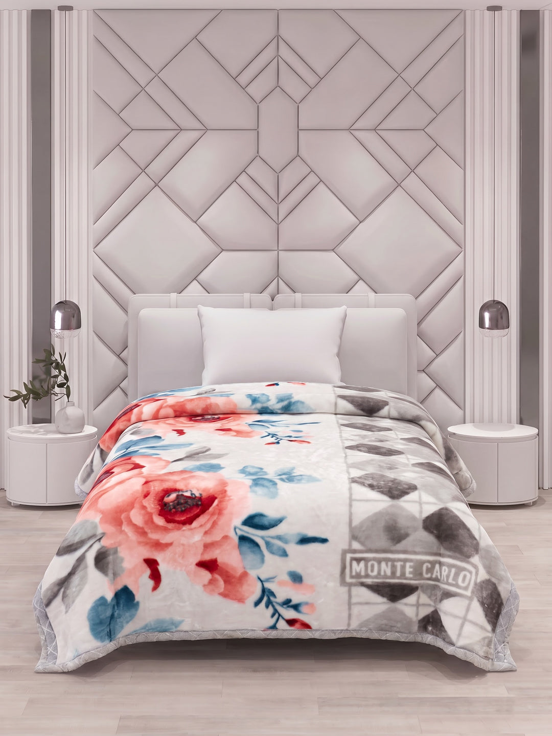 Floral Print Double Bed 2 Ply 850 GSM Blanket for Winter (Galaxy), Weight 3 kg