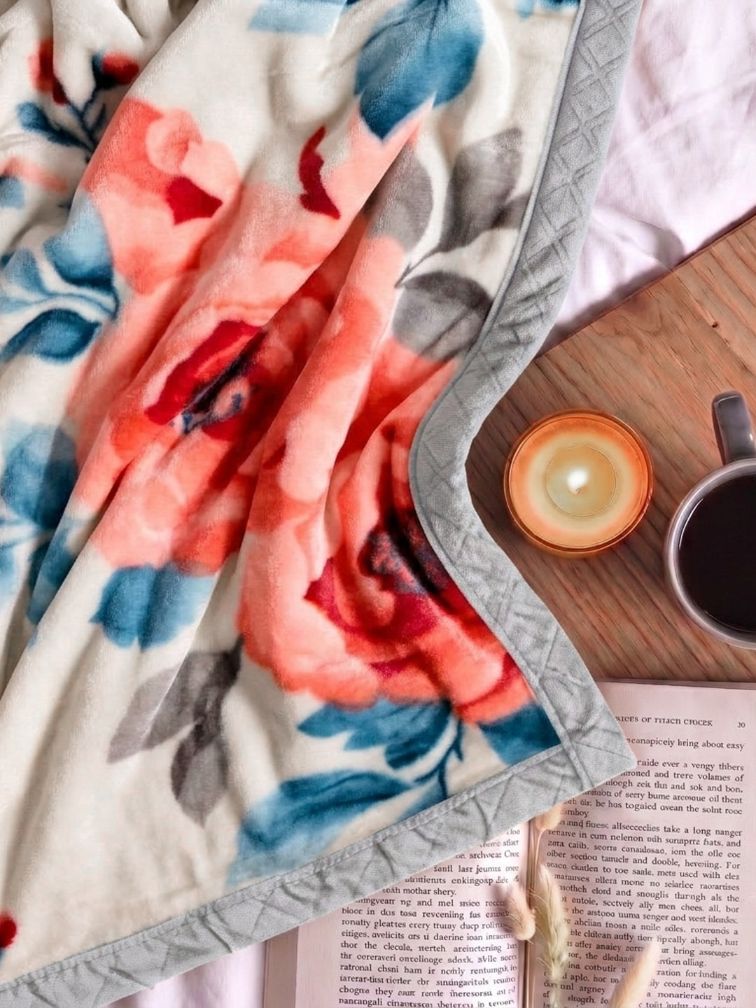 Floral Print Double Bed 2 Ply 850 GSM Blanket for Winter (Galaxy), Weight 3 kg