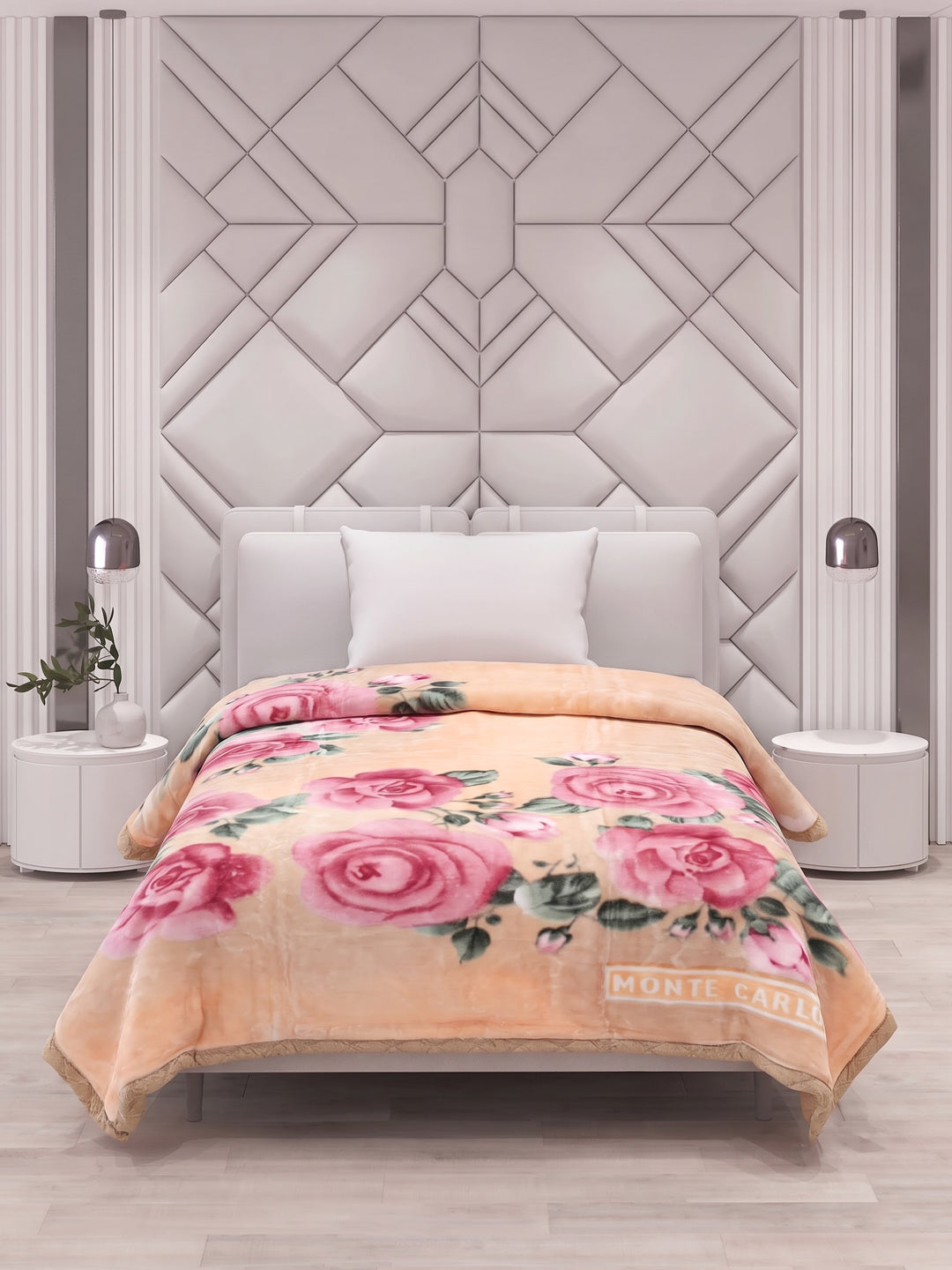 Floral Print Double Bed 2 Ply 850 GSM Blanket for Winter (Galaxy), Weight 3 kg