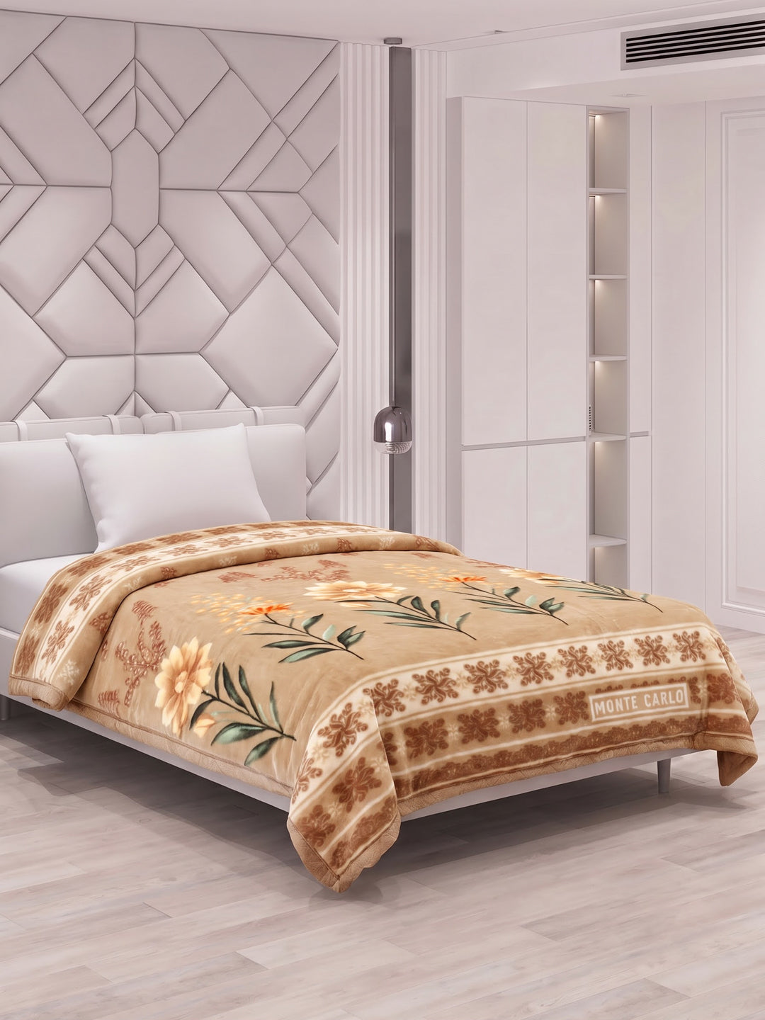 Floral Print Double Bed 2 Ply 850 GSM Blanket for Winter (Galaxy), Weight 3 kg
