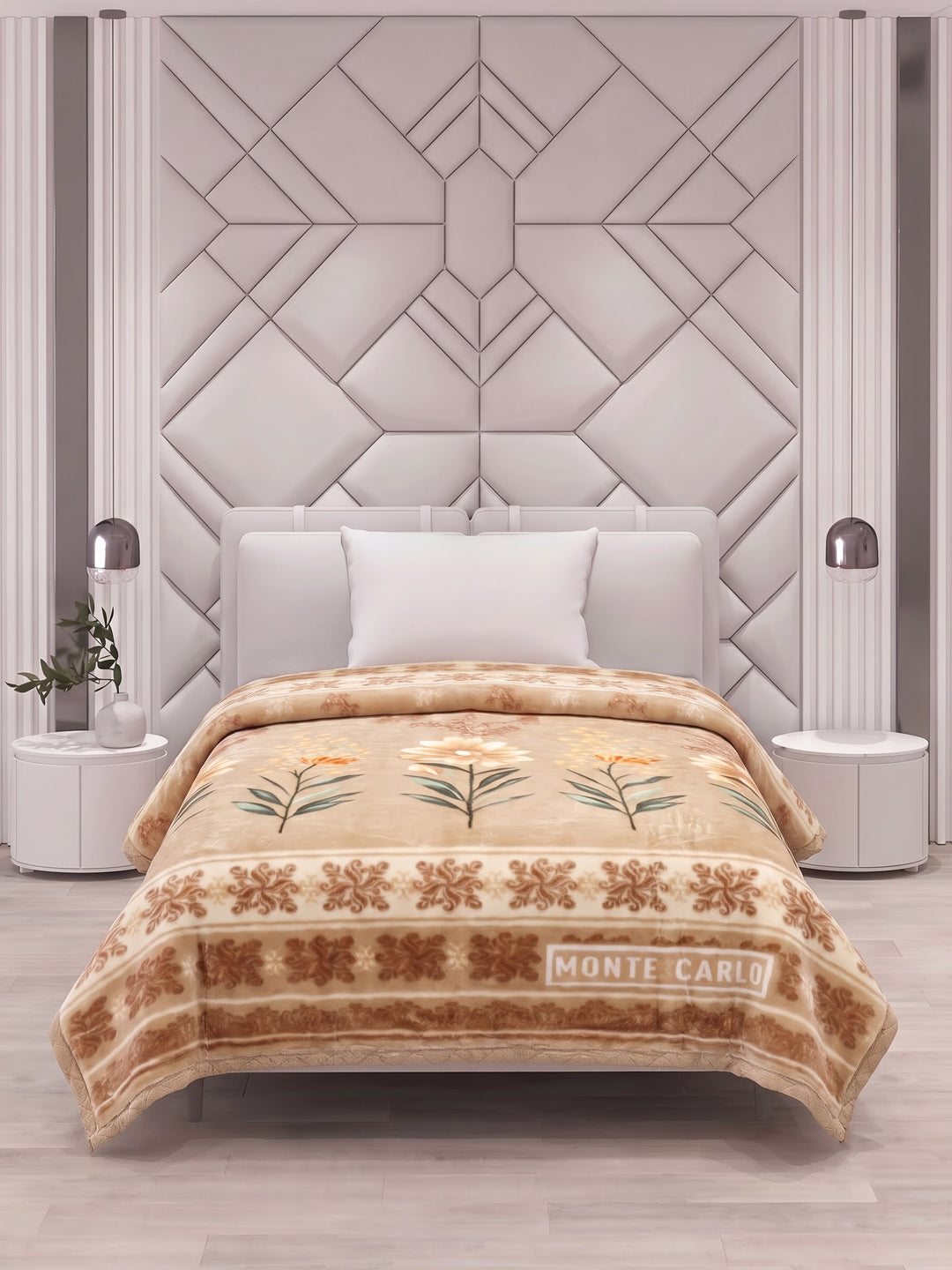Floral Print Double Bed 2 Ply 850 GSM Blanket for Winter (Galaxy), Weight 3 kg