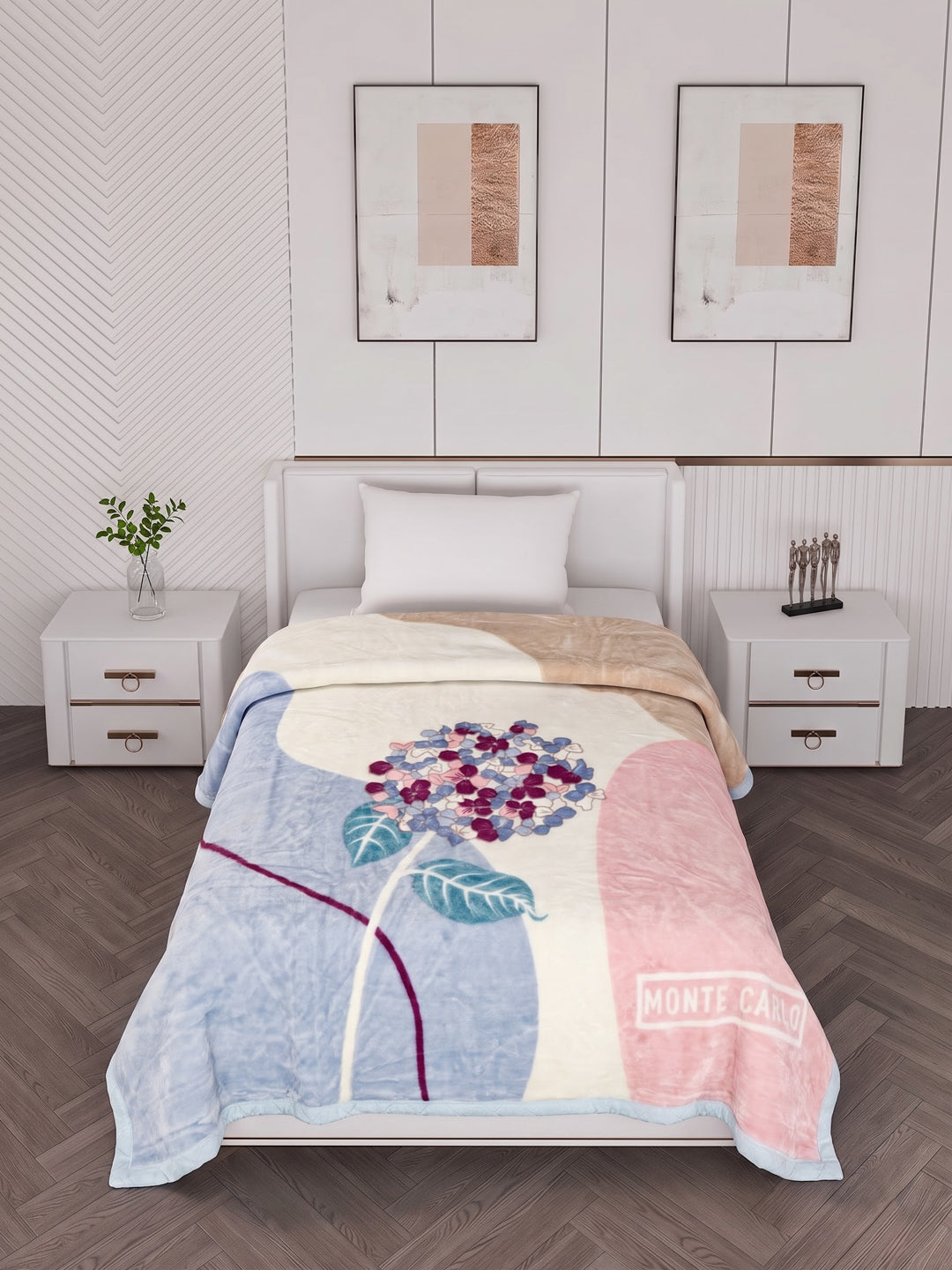 Printed Single Bed 2 Ply 550 GSM Blanket for Winter (Glamour), Weight 2 kg