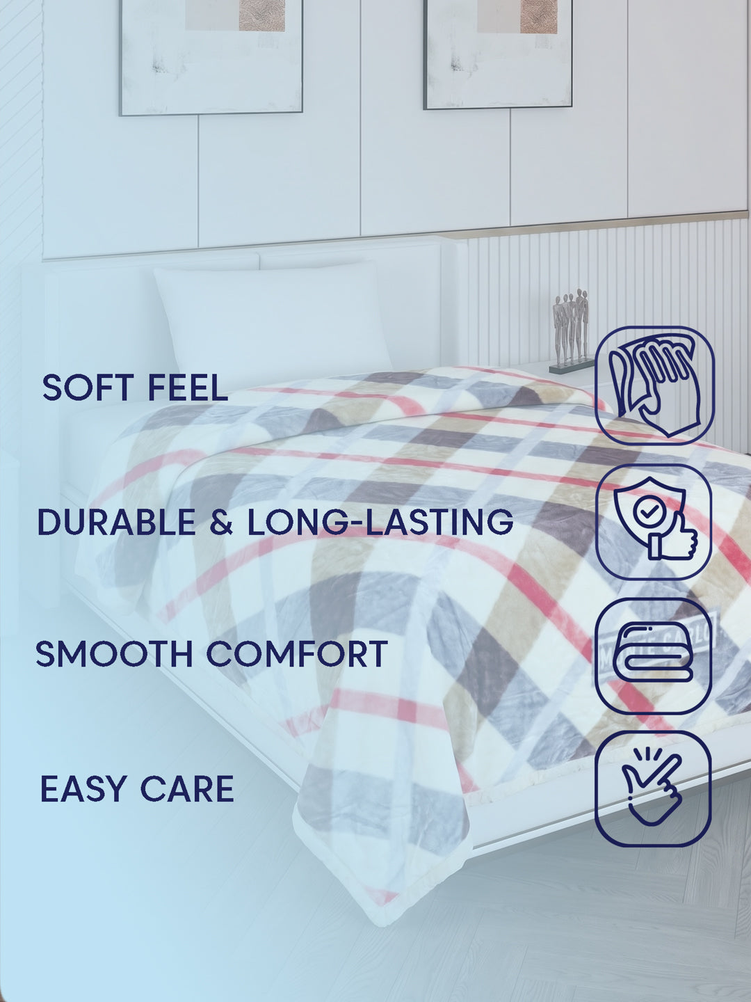 Printed Single Bed 2 Ply 550 GSM Blanket for Winter (Glamour), Weight 2 kg