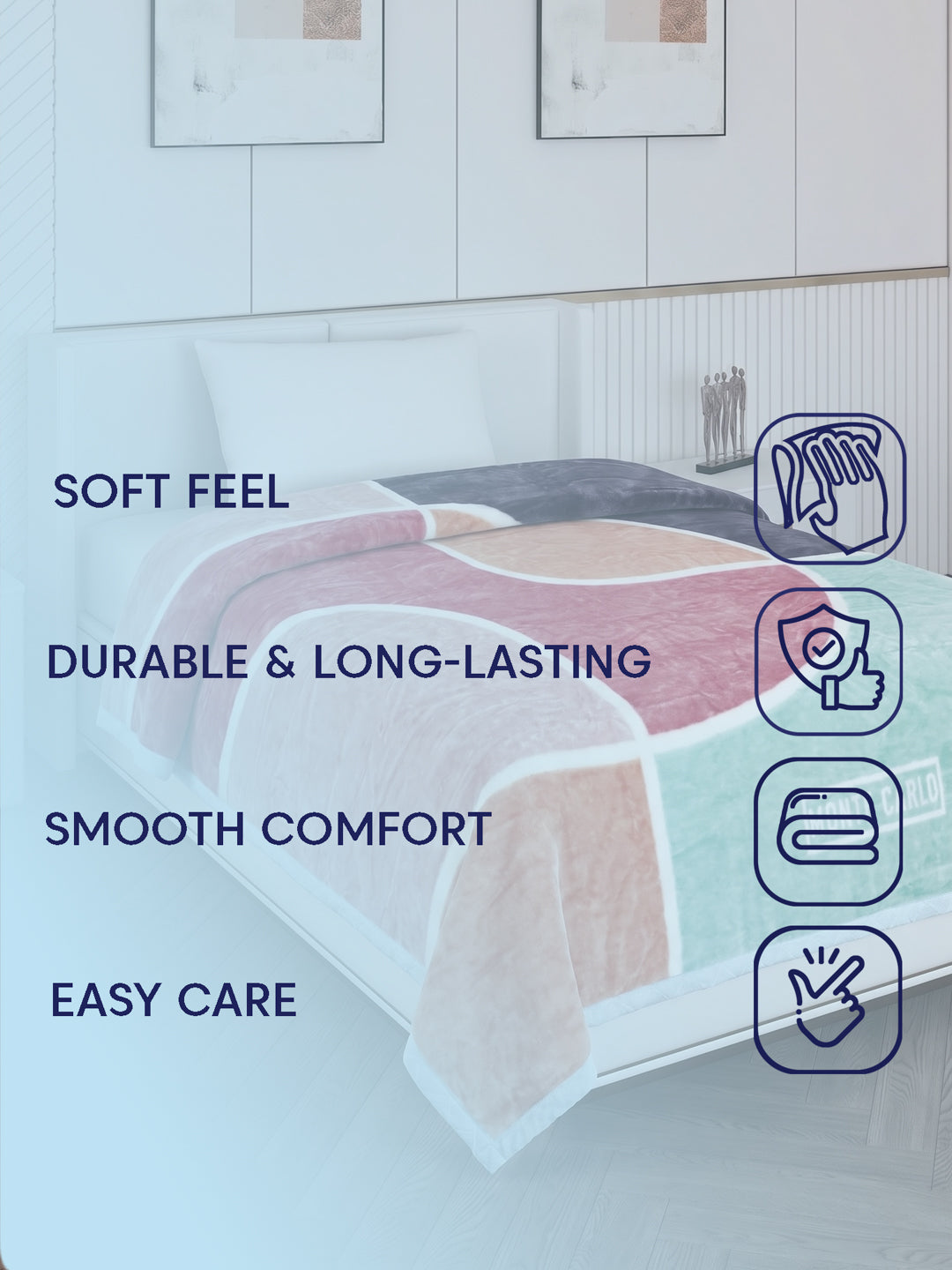 Printed Single Bed 2 Ply 550 GSM Blanket for Winter (Glamour), Weight 2 kg
