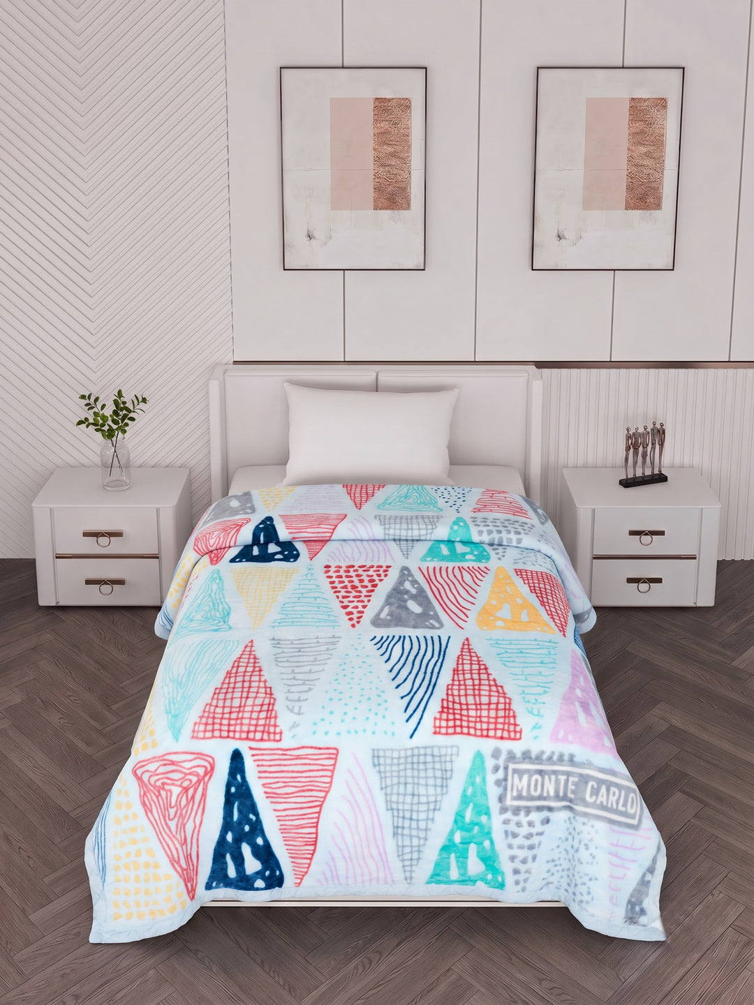 Printed Single Bed 2 Ply 550 GSM Blanket for Winter (Glamour), Weight 2 kg