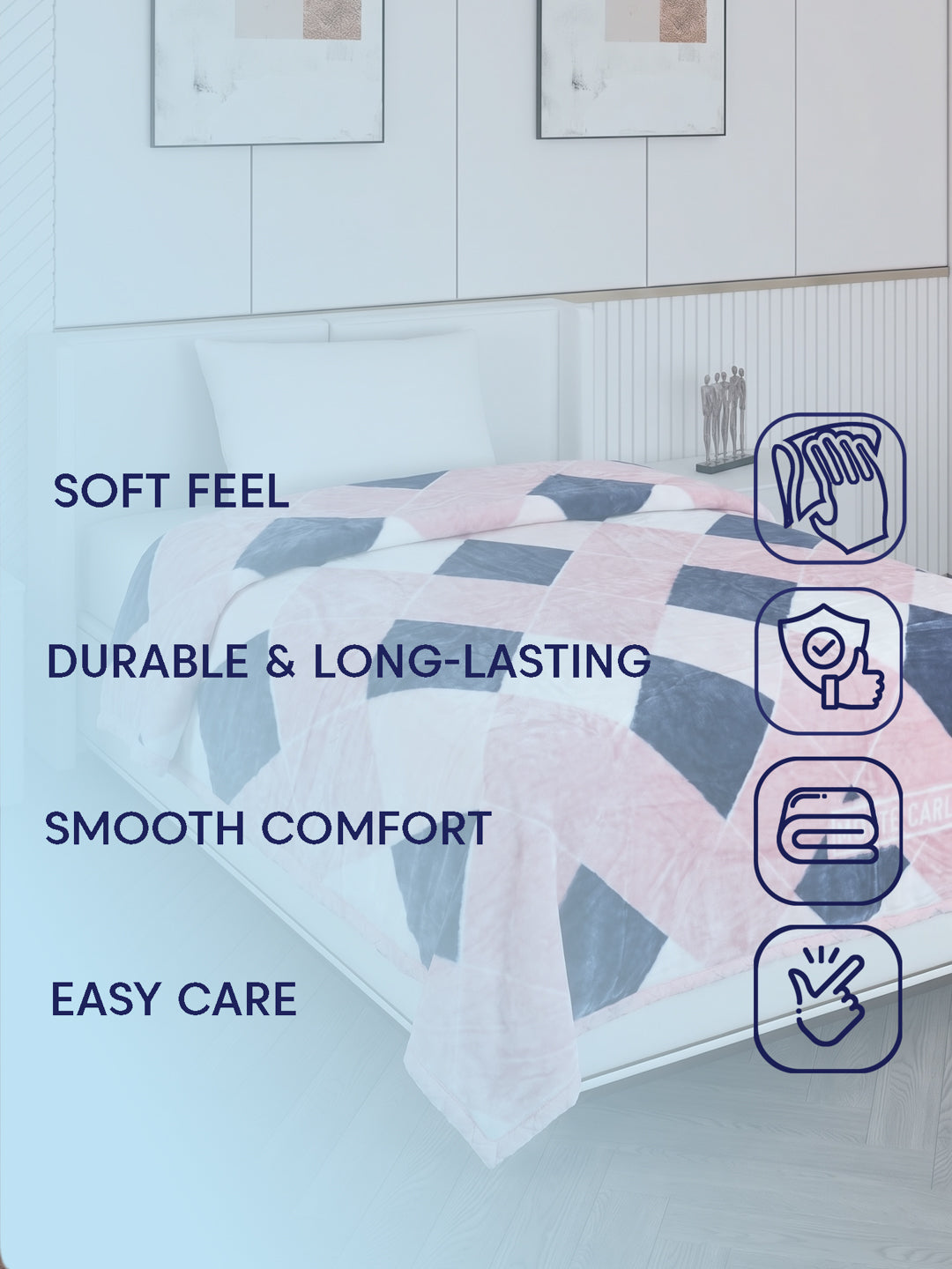 Printed Single Bed 2 Ply 550 GSM Blanket for Winter (Glamour), Weight 2 kg