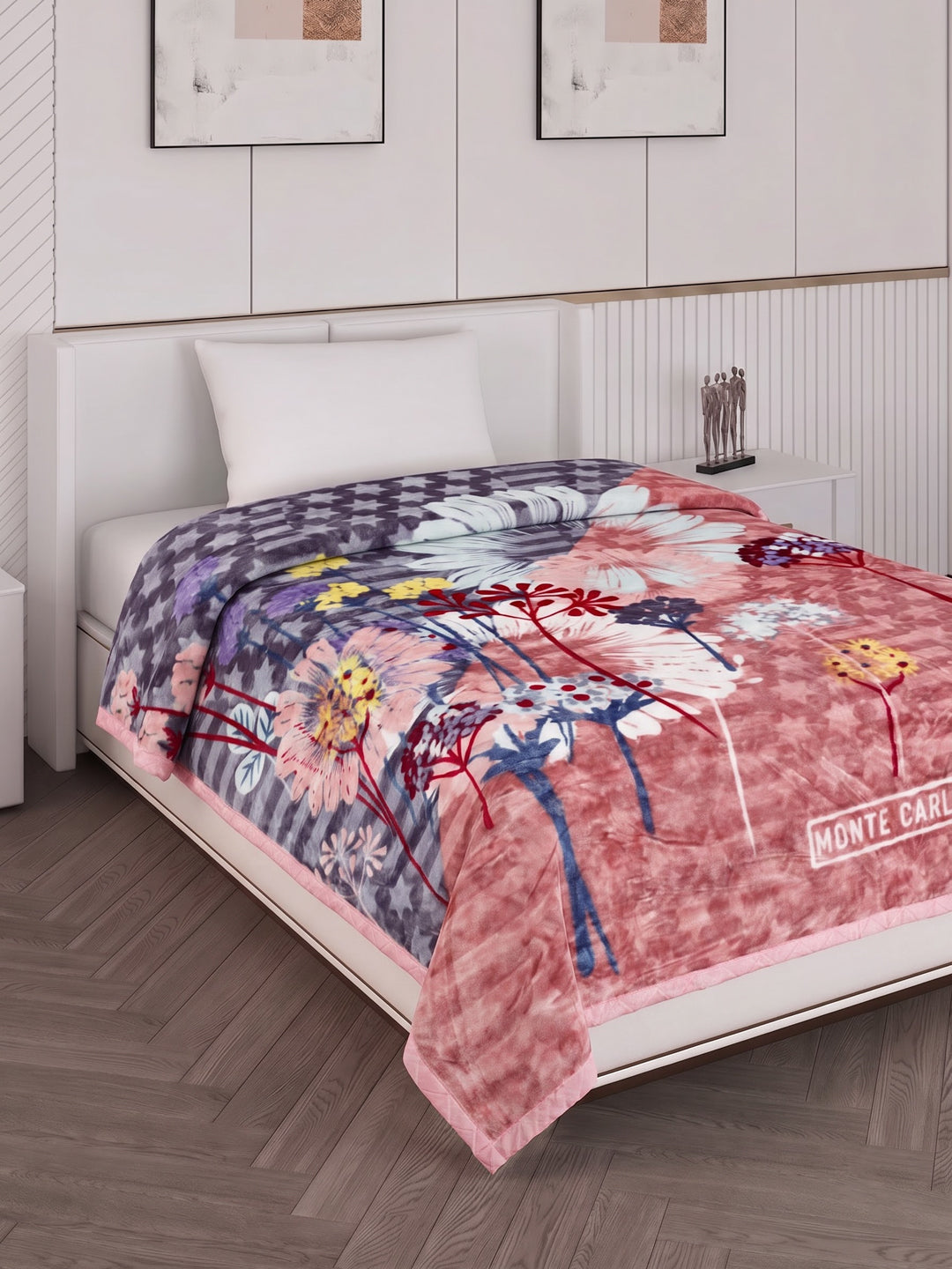 Printed Single Bed 2 Ply 550 GSM Blanket for Winter (Glamour), Weight 2 kg