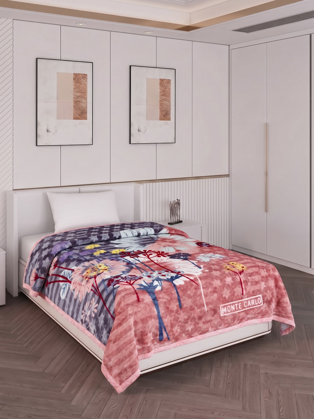 Printed Single Bed 2 Ply 550 GSM Blanket for Winter (Glamour), Weight 2 kg