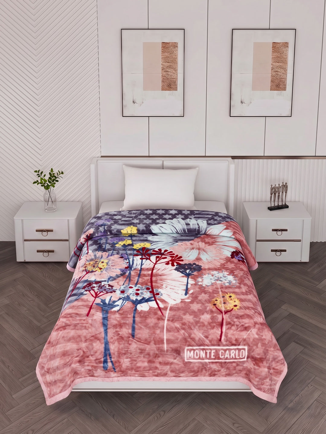 Printed Single Bed 2 Ply 550 GSM Blanket for Winter (Glamour), Weight 2 kg