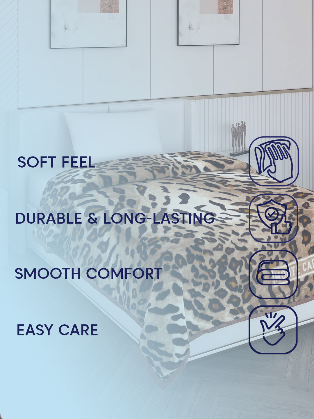 Printed Single Bed 2 Ply 550 GSM Blanket for Winter (Glamour), Weight 2 kg