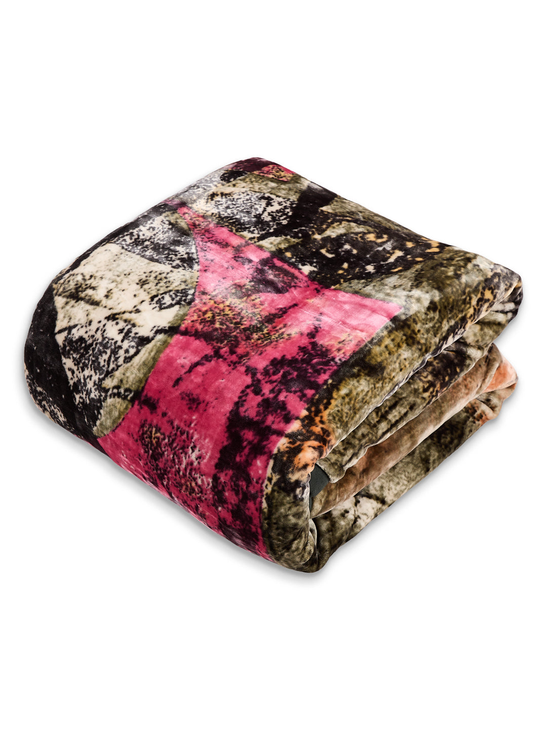 Printed Double Bed 3 Ply 890 GSM Blanket for Winter (Gulnar), Weight 4.7 kg
