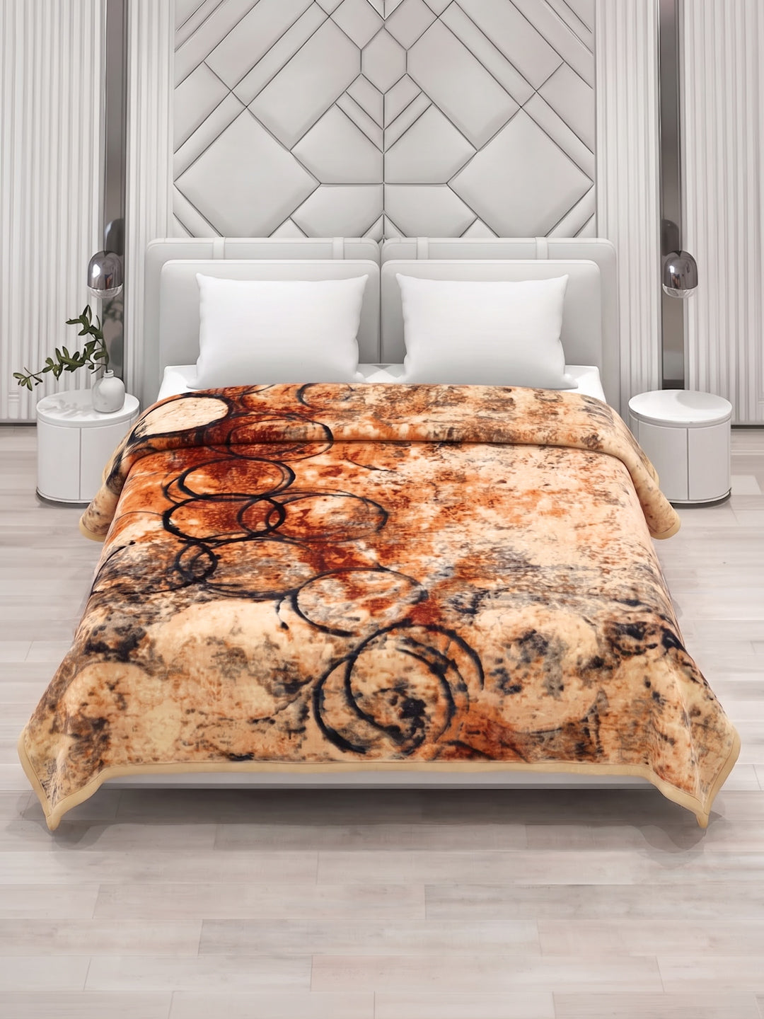Printed Double Bed 3 Ply 890 GSM Blanket for Winter (Gulnar), Weight 4.7 kg