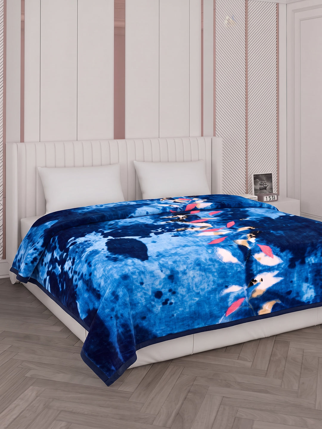 Printed Double Bed 3 Ply 890 GSM Blanket for Winter (Gulnar), Weight 4.7 kg
