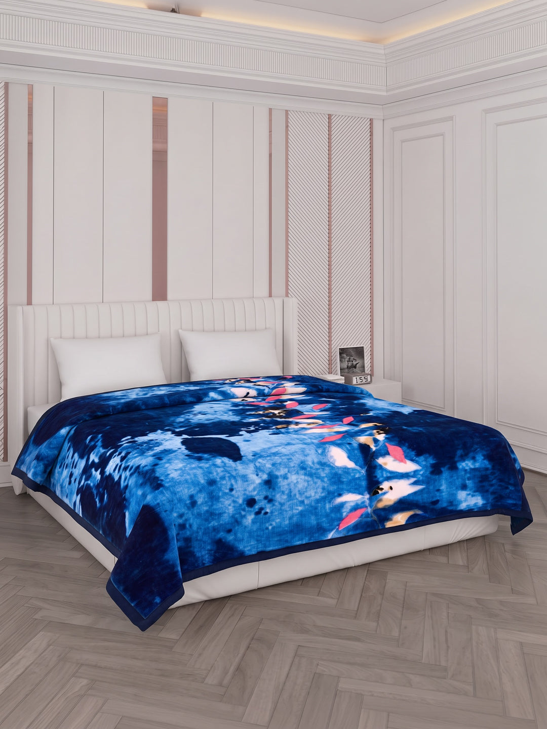 Printed Double Bed 3 Ply 890 GSM Blanket for Winter (Gulnar), Weight 4.7 kg