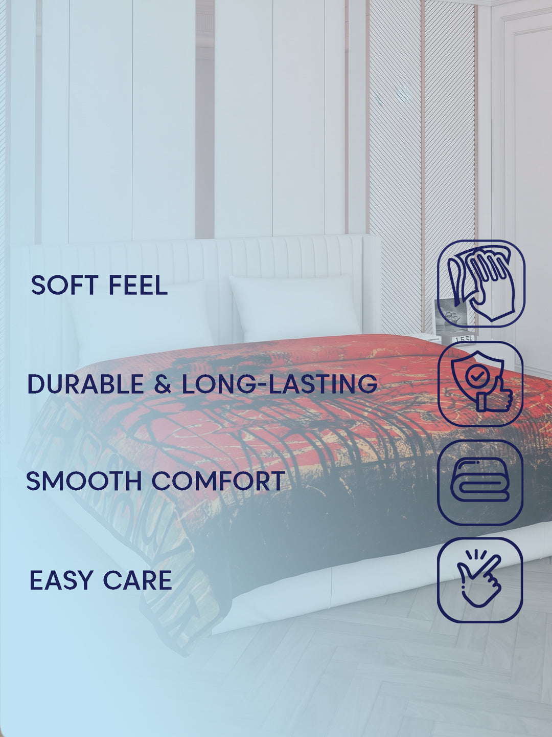 Printed Double Bed 3 Ply 890 GSM Blanket for Winter (Gulnar), Weight 4.7 kg